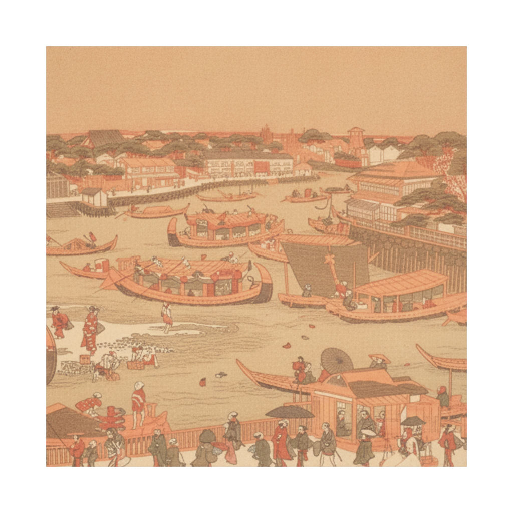 Southern Sunset — New Great Bridge At Naka Zu In Edo — Matte Poster