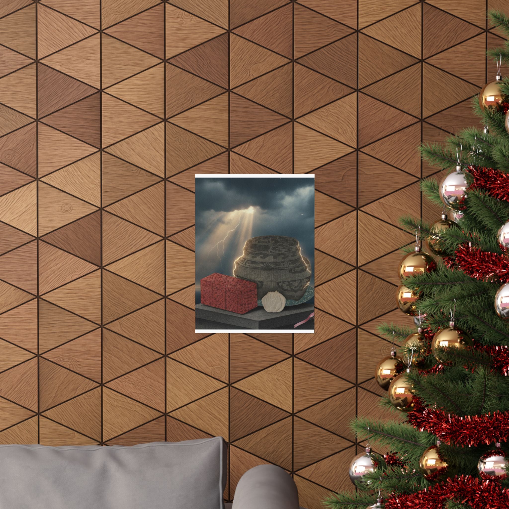 Dramatic Storm — Fire-Holder And Tea-Box — Matte Poster