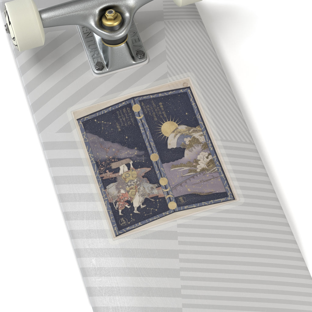 Celestial — Surimono In Shape Of Small Twofold Screen — Kiss-Cut Sticker