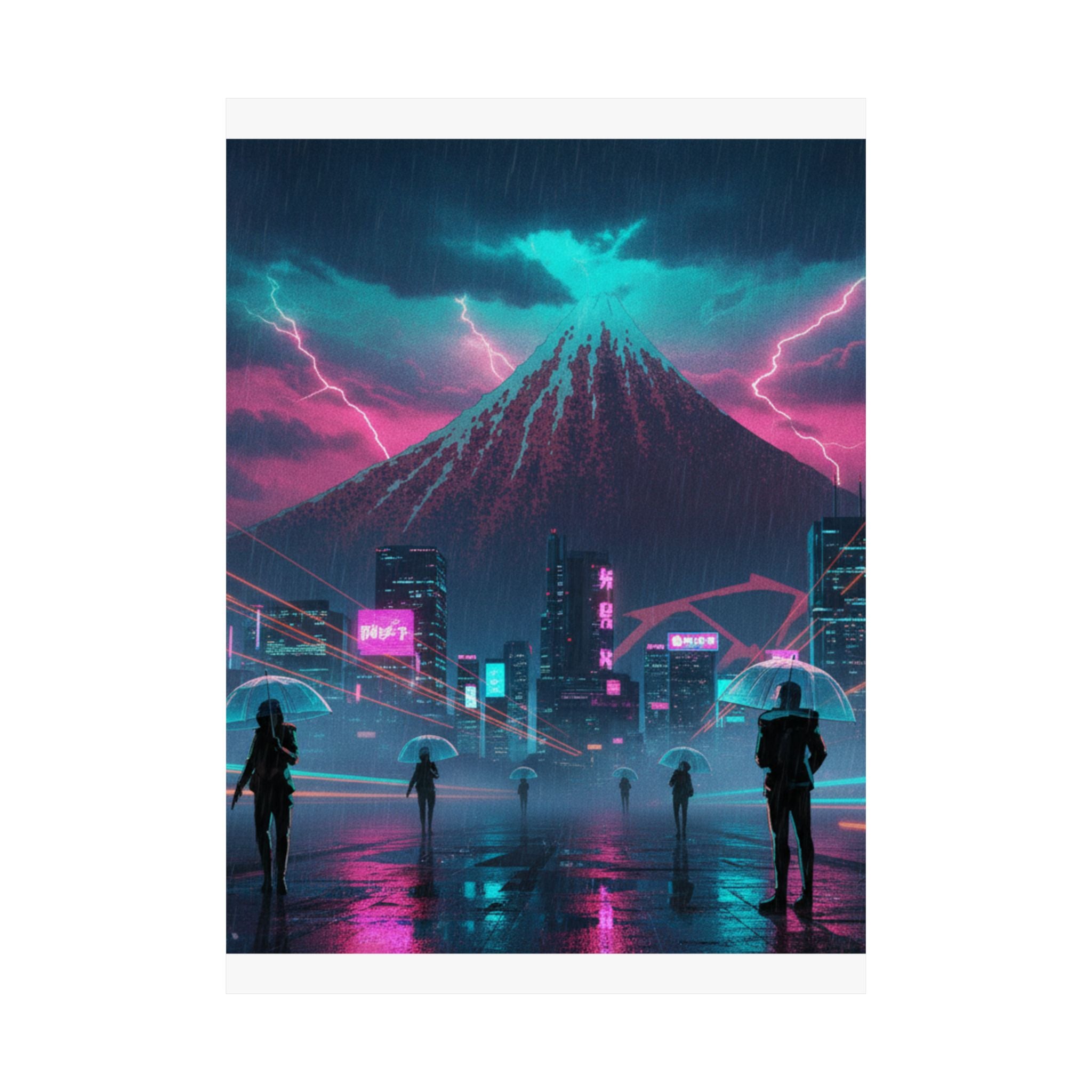 Neon Noir — Storm Below Mount Fuji (Sanka No Haku U), From The Series Thirty-Six Views Of Mo — Matte Poster