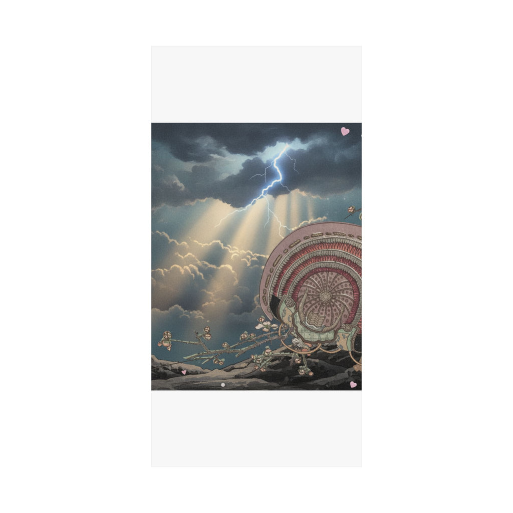 Dramatic Storm — Helmet And Plum Blossoms — Matte Poster