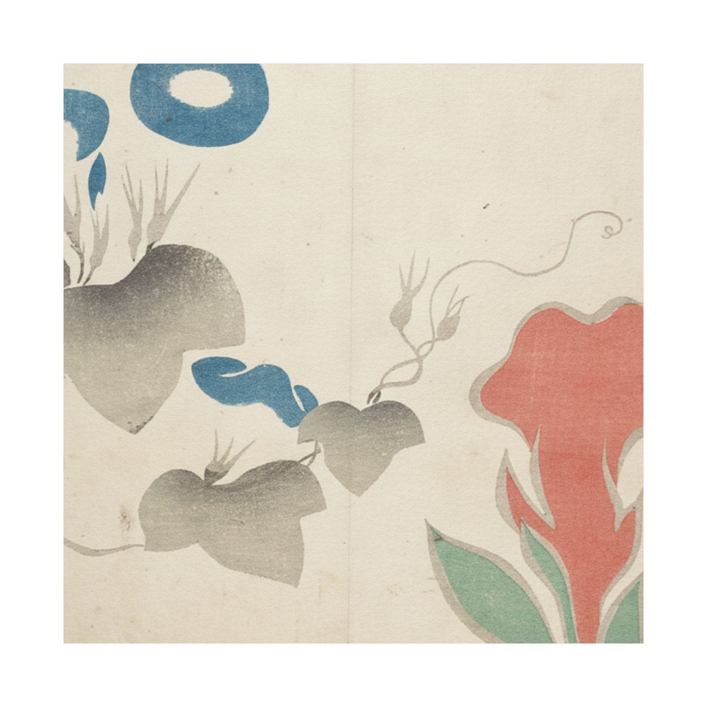 Watercolor — Design Of Morning–Glory And Other Flowers — Matte Poster