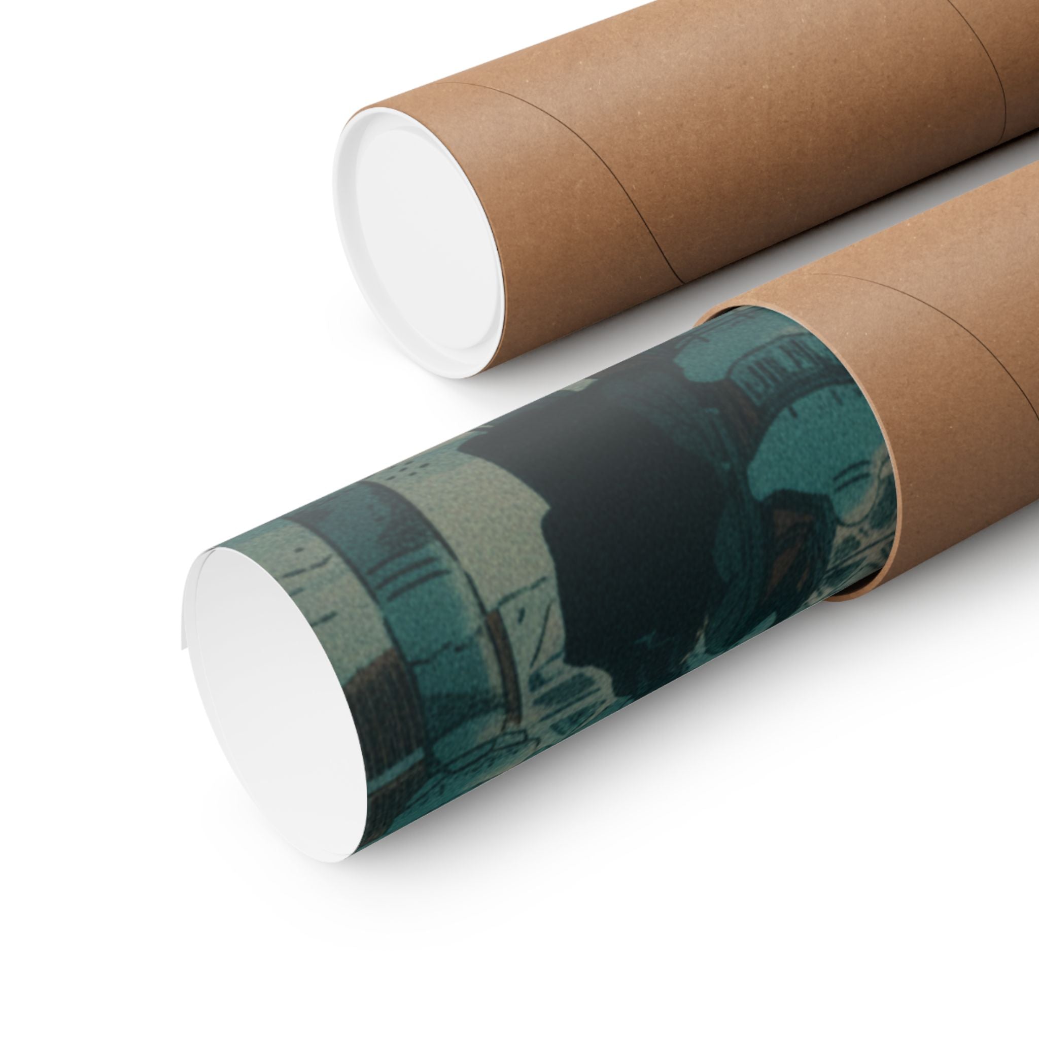Cinematic — Snow Scene With Figures Outside A Temple — Matte Poster