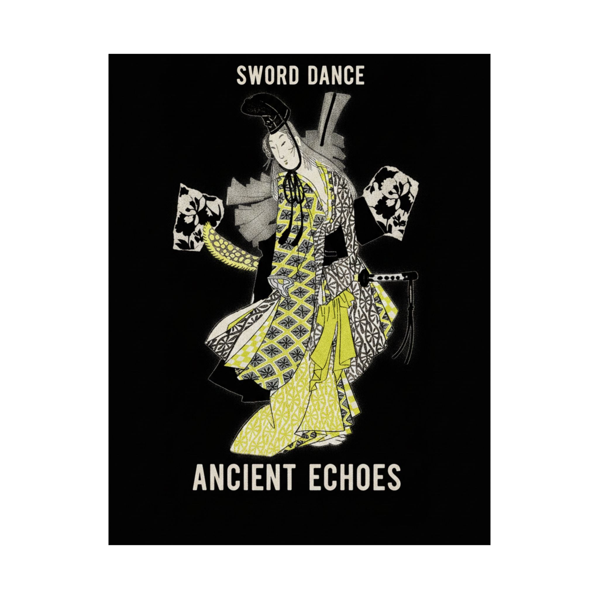 Streetwear Collage — Dancing Girl Wearing A Sword — Matte Poster