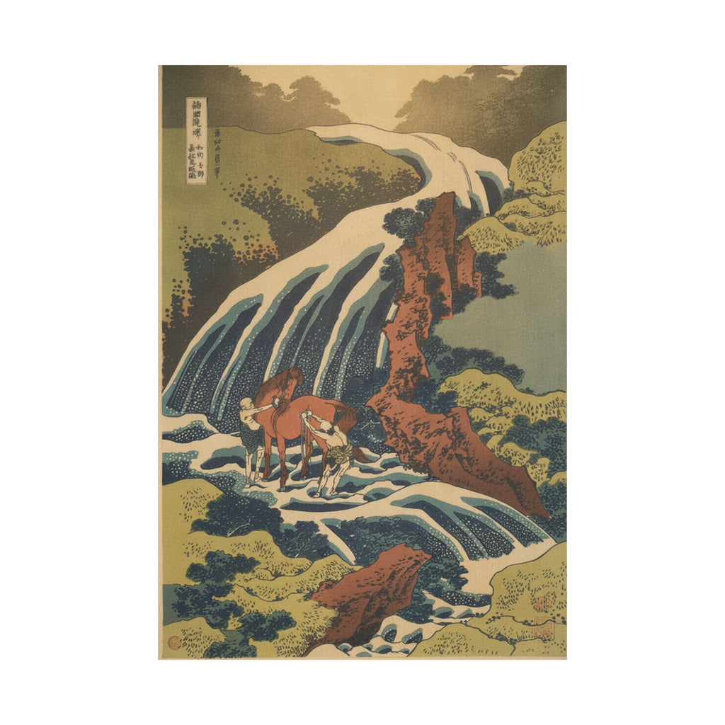 Scenic Nature — The Waterfall Where Yoshitsune Washed His Horse At Yoshino In Yamato Province (W — Matte Poster