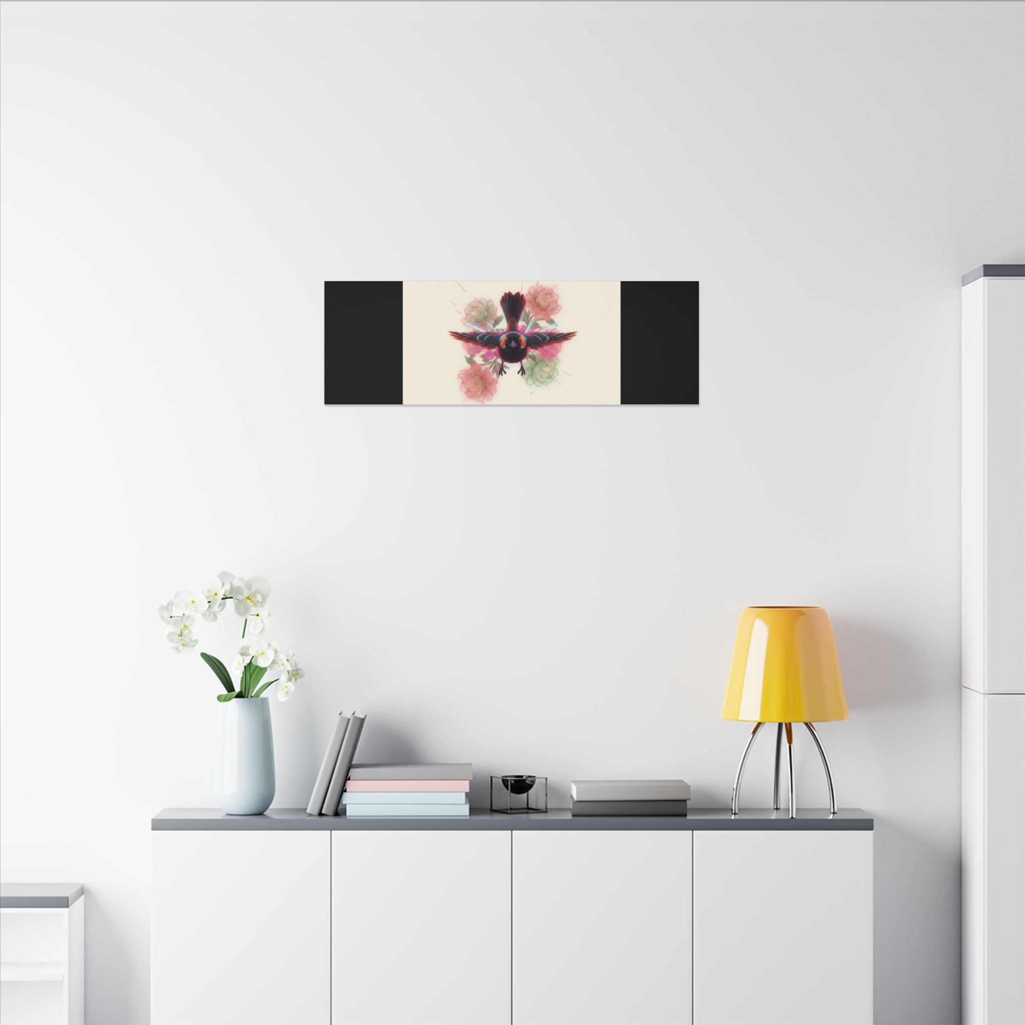 BRED IN THE CITY Flying Bird & Roses Matte Canvas