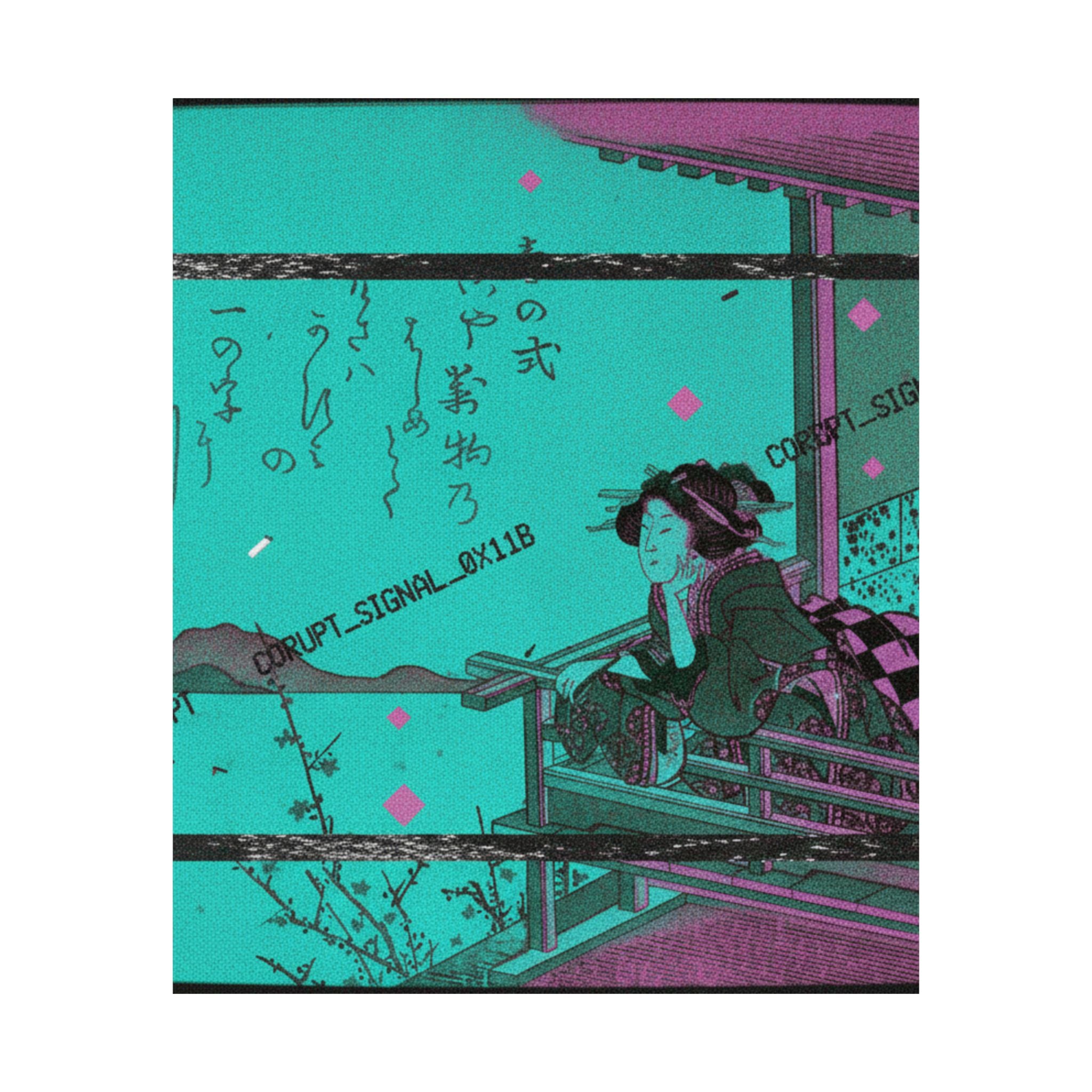 Glitch Culture — Courtesan Leaning On The Railing Of A Veranda — Matte Poster