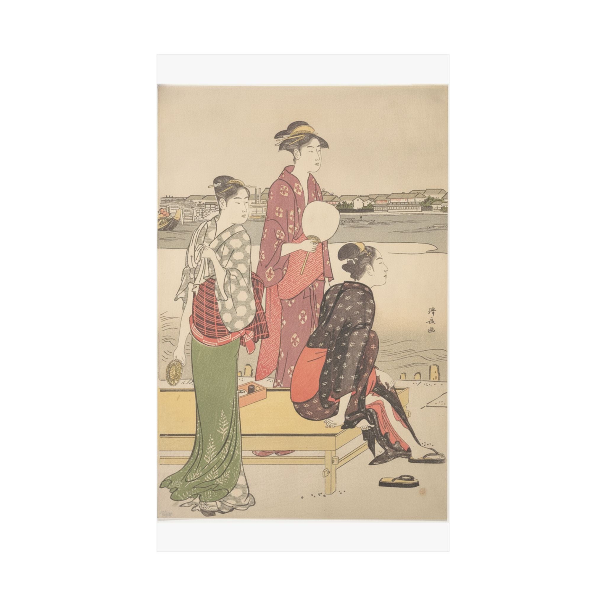 Watercolor — Evening On The Banks Of The Sumida River — Matte Poster