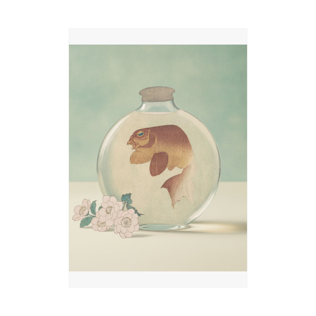 Product Marketing — Gold-Fish In A Glass Bottle — Matte Poster