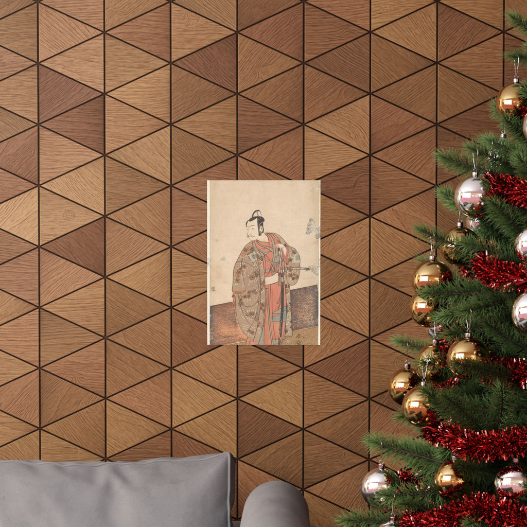 Ecommerce Main — The Actor Ichikawa Danjuro V Standing Inside Of A House And In Front Of An Engaw — Matte Poster