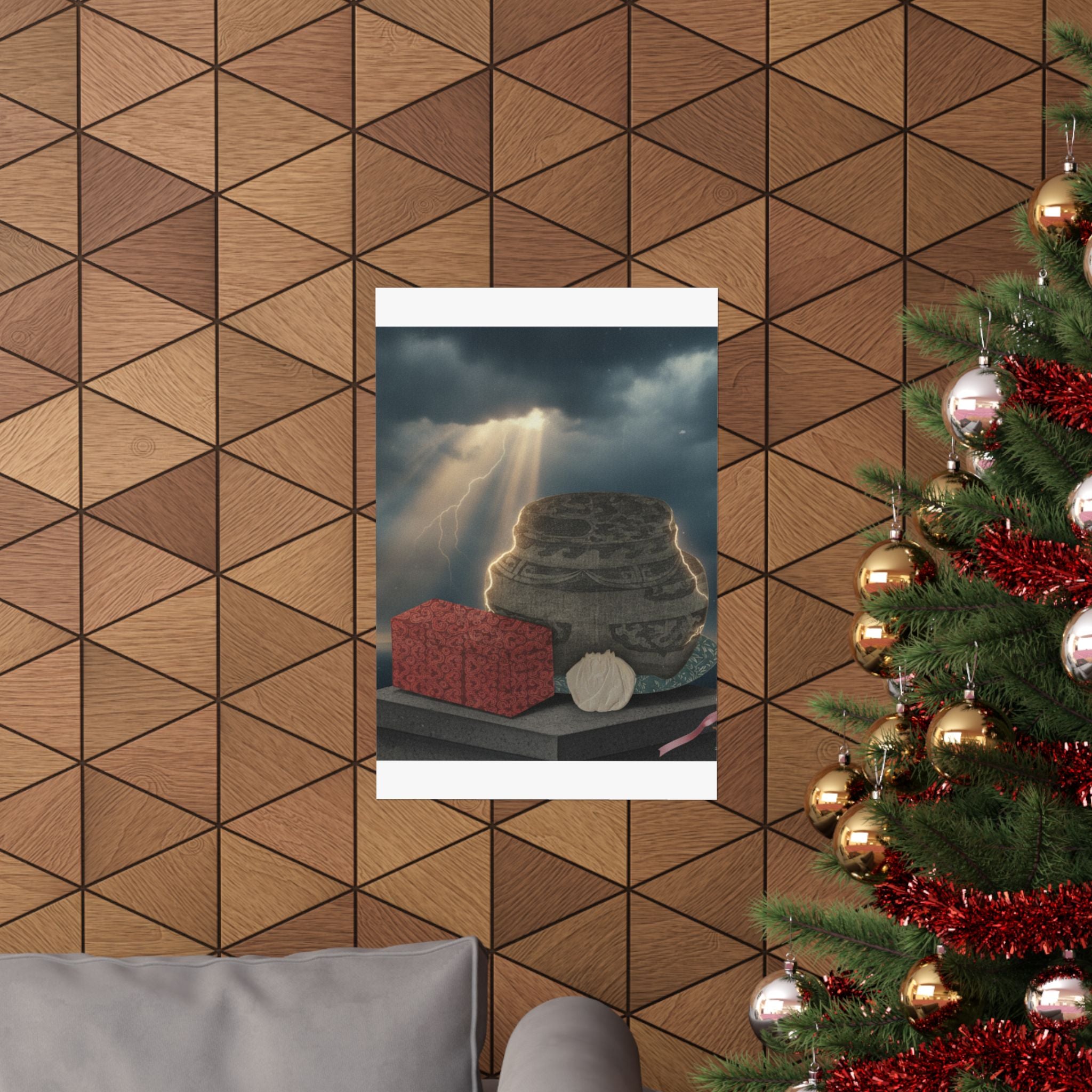 Dramatic Storm — Fire-Holder And Tea-Box — Matte Poster