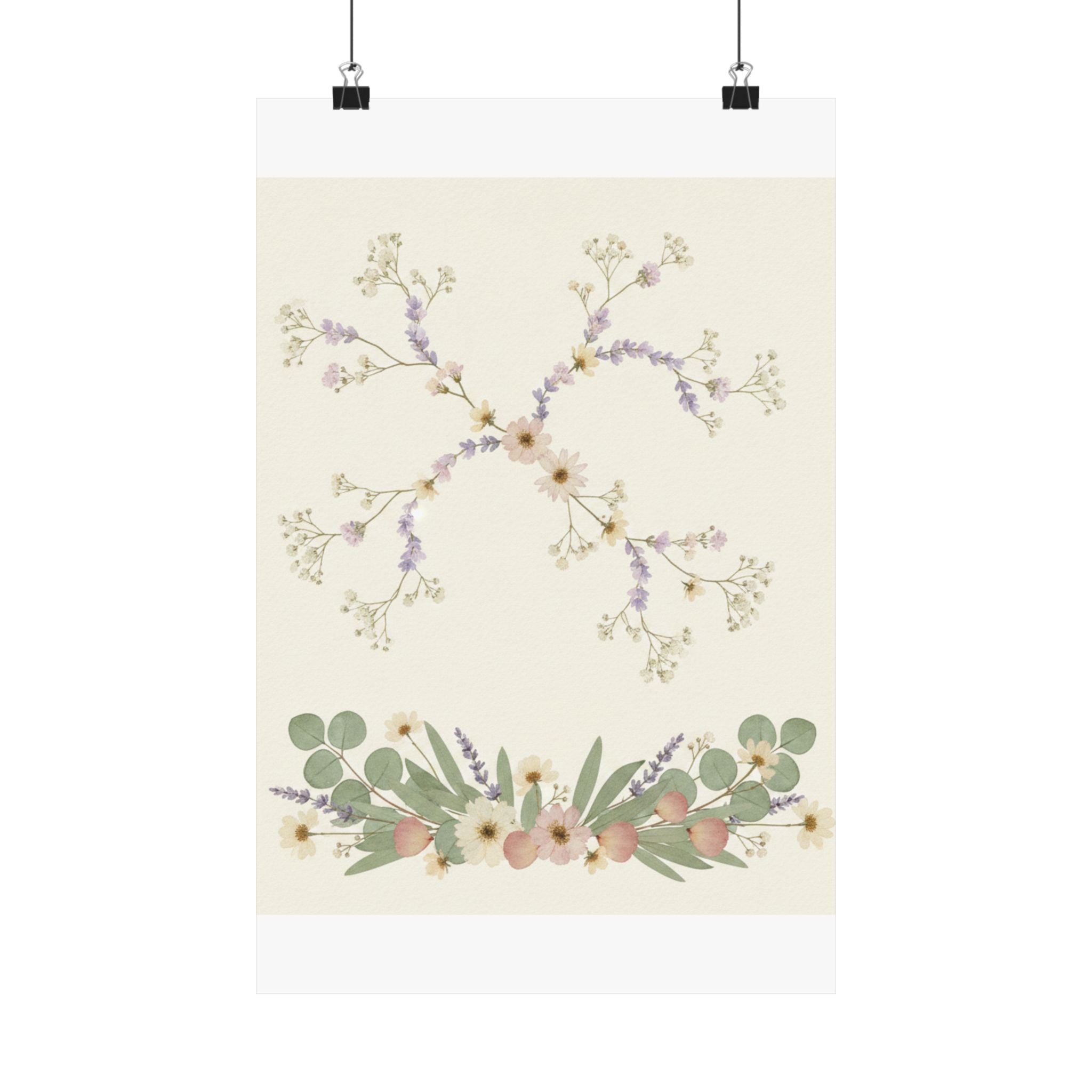 Pressed Lavender & Eucalyptus Garland Matte Poster