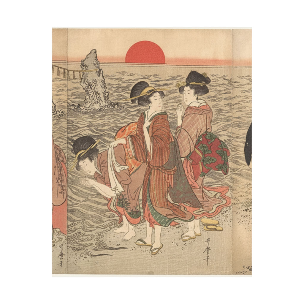 Ecommerce Main — Women Worshipping The Rising Sun Between The Twin Rocks At Ise — Matte Poster