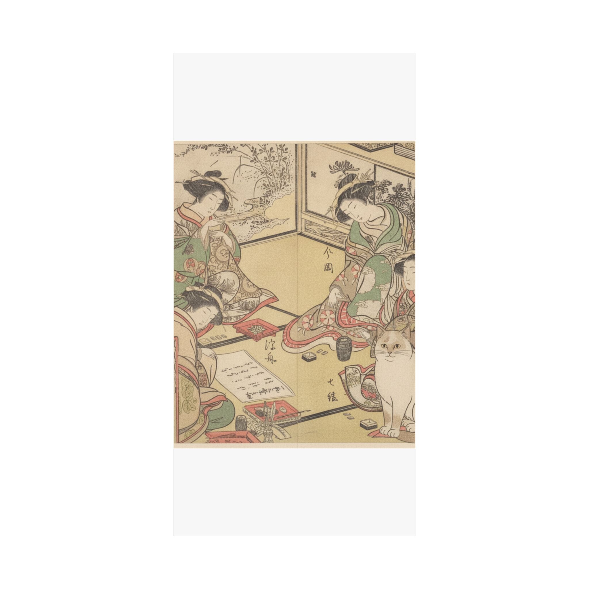 Botanical — Four Oiran Of The House Called Kadokana-Ya Playing The Game Of Ko-Awase (Incense — Matte Poster