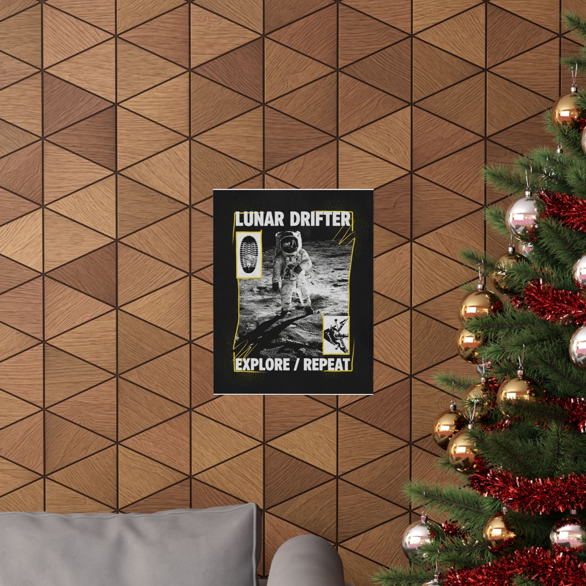 Lunar Drifter Explore / Repeat Astronaut Streetwear Poster