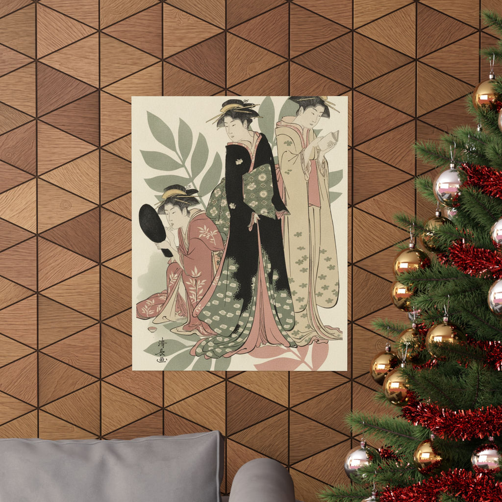 Botanical — Three Geishas Of Tachibana Street In Their Room — Matte Poster