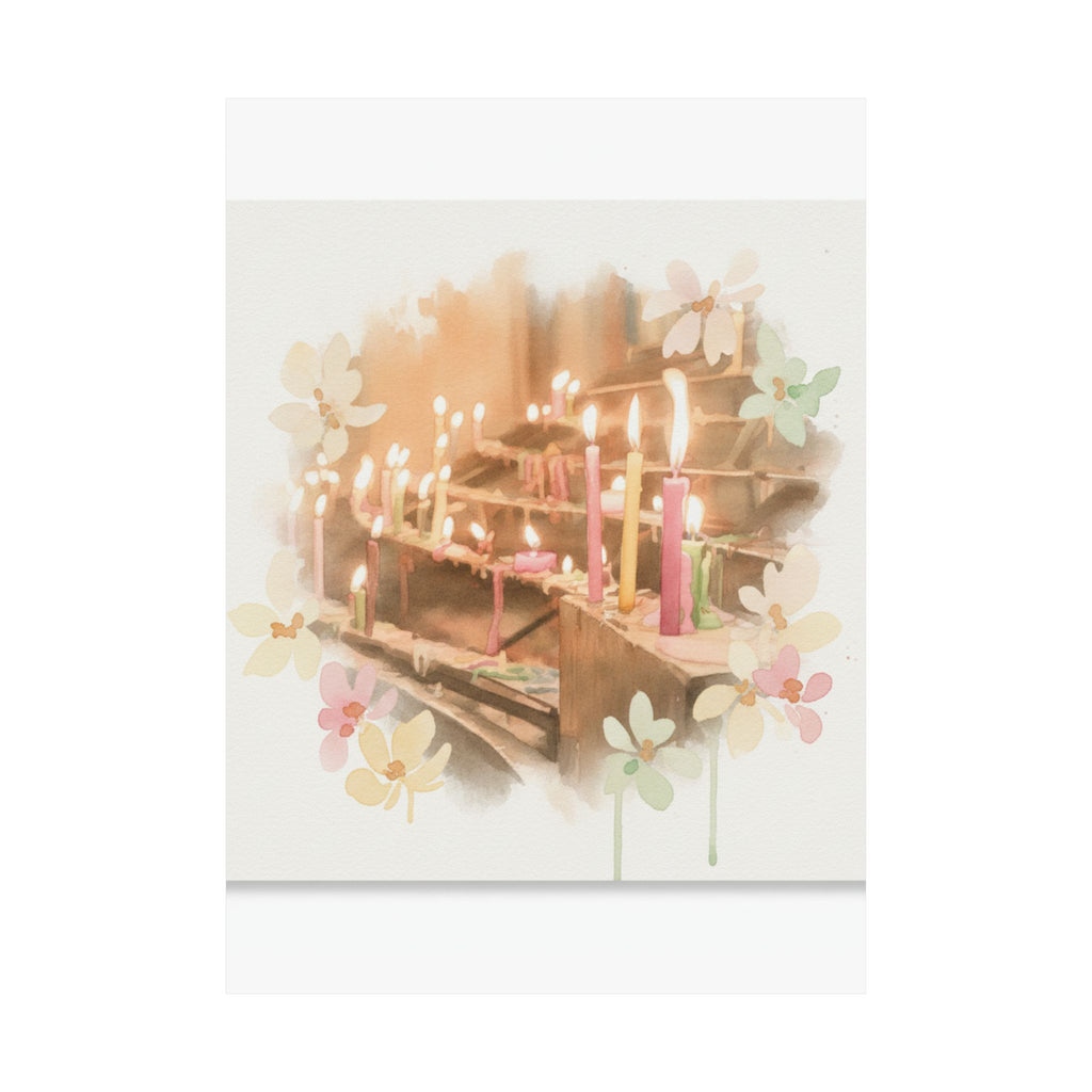 Watercolor — Candle — Matte Poster