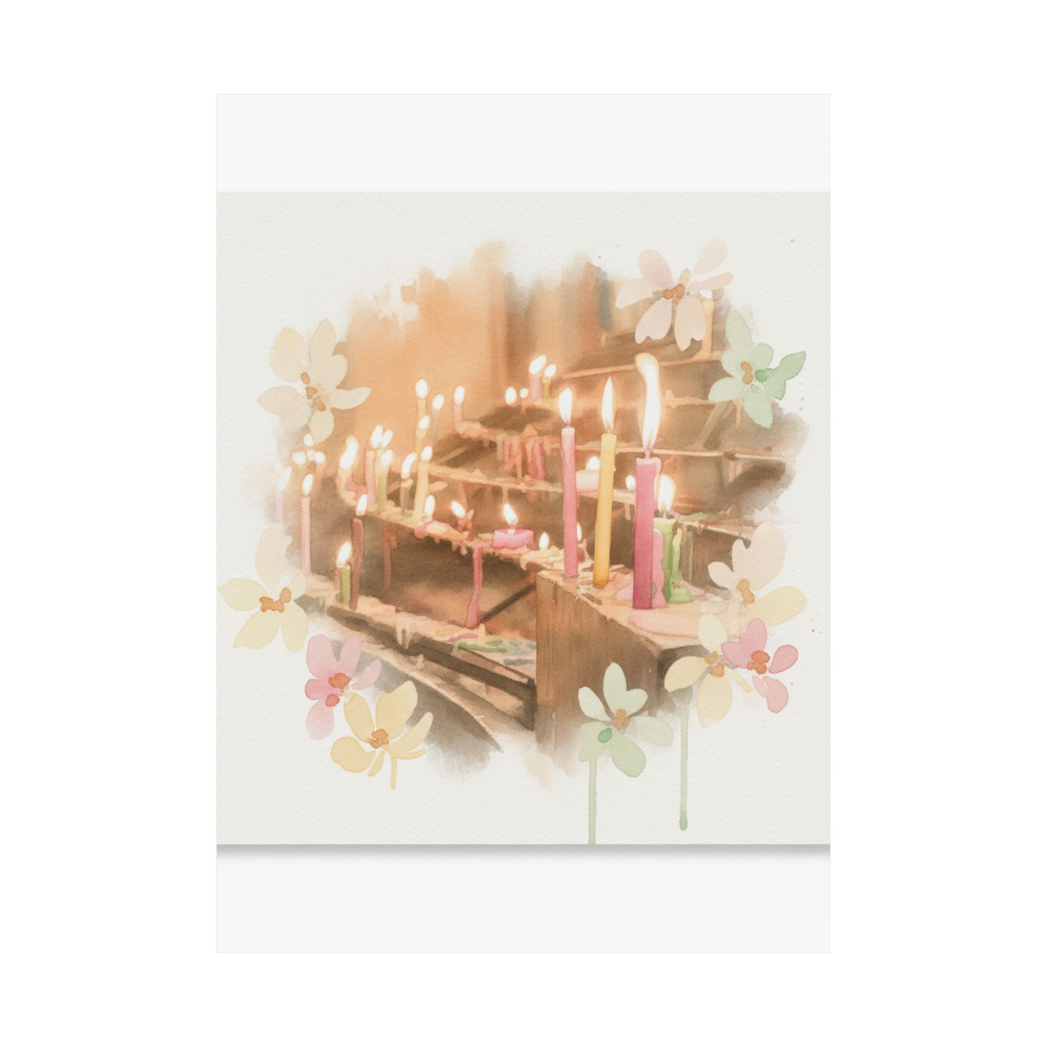 Watercolor — Candle — Matte Poster