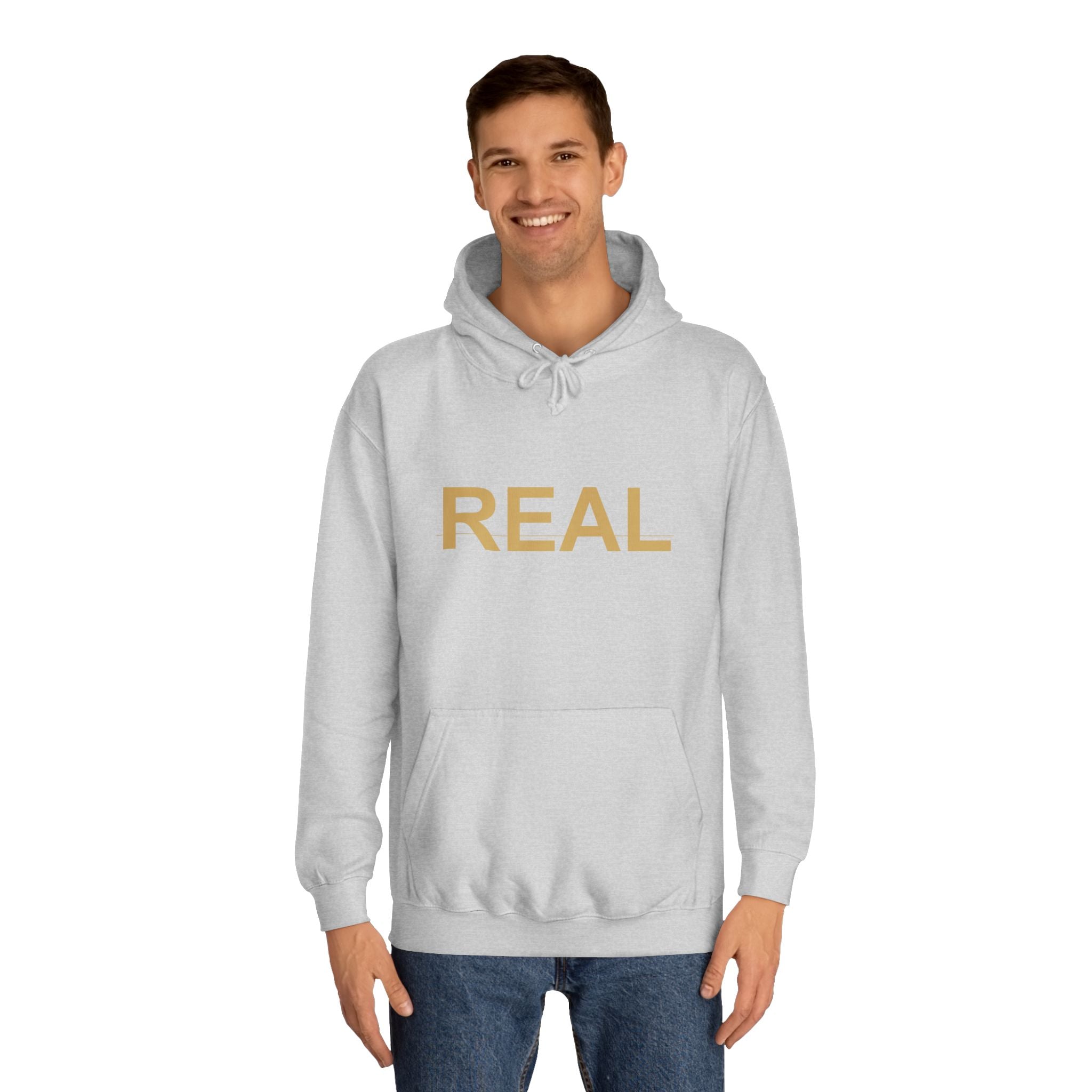 REAL Gold Block Letter Minimalist Statement Hoodie