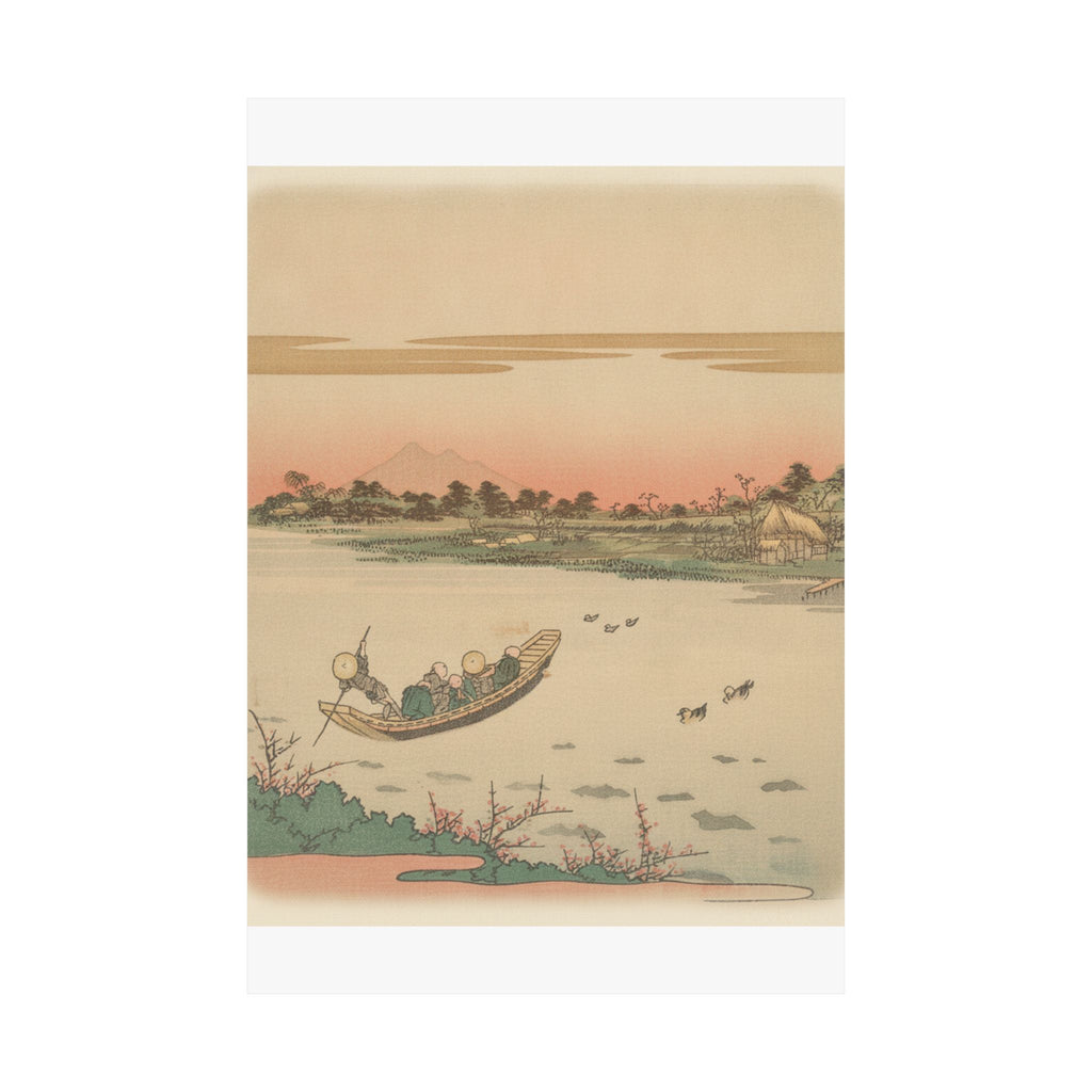 Southern Sunset — Boat Ferrying Across River — Matte Poster