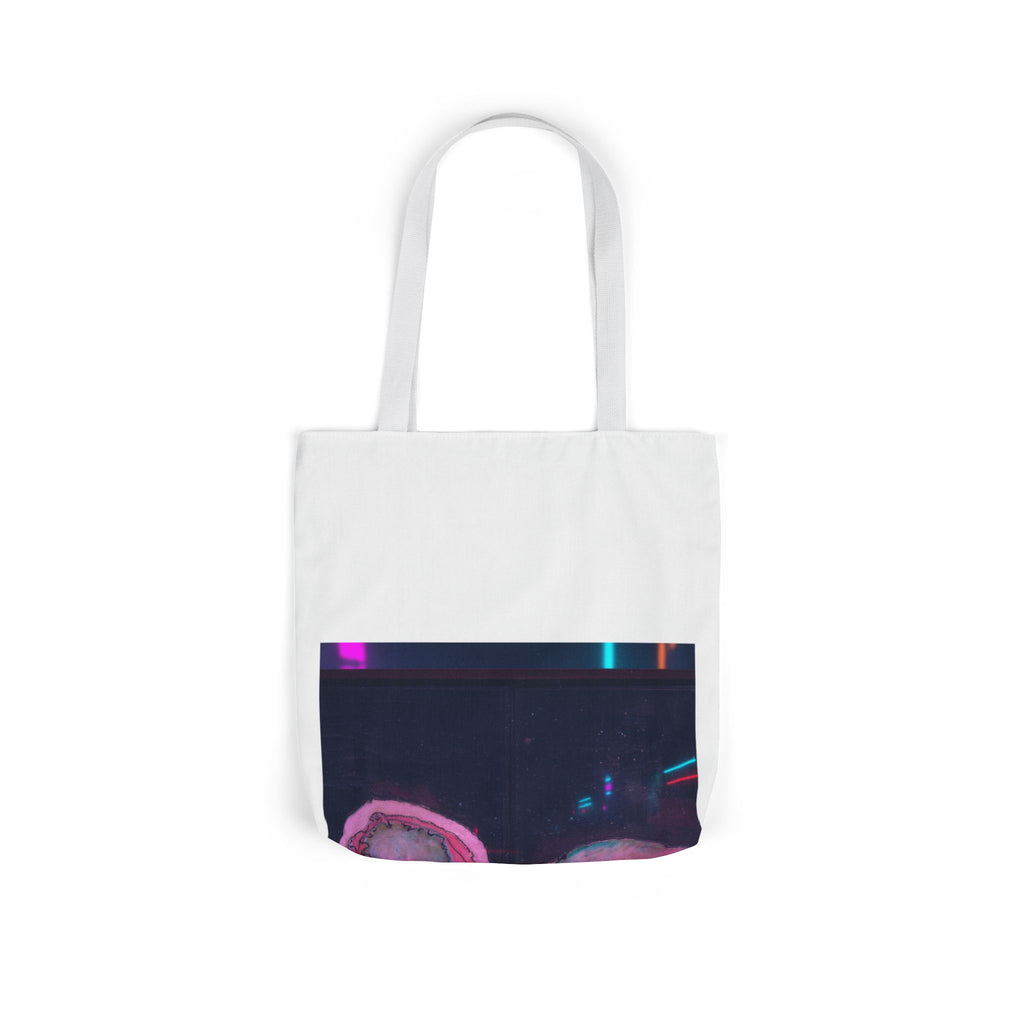 Neon Night Glow Agate Abstract Photo Canvas Tote Bag