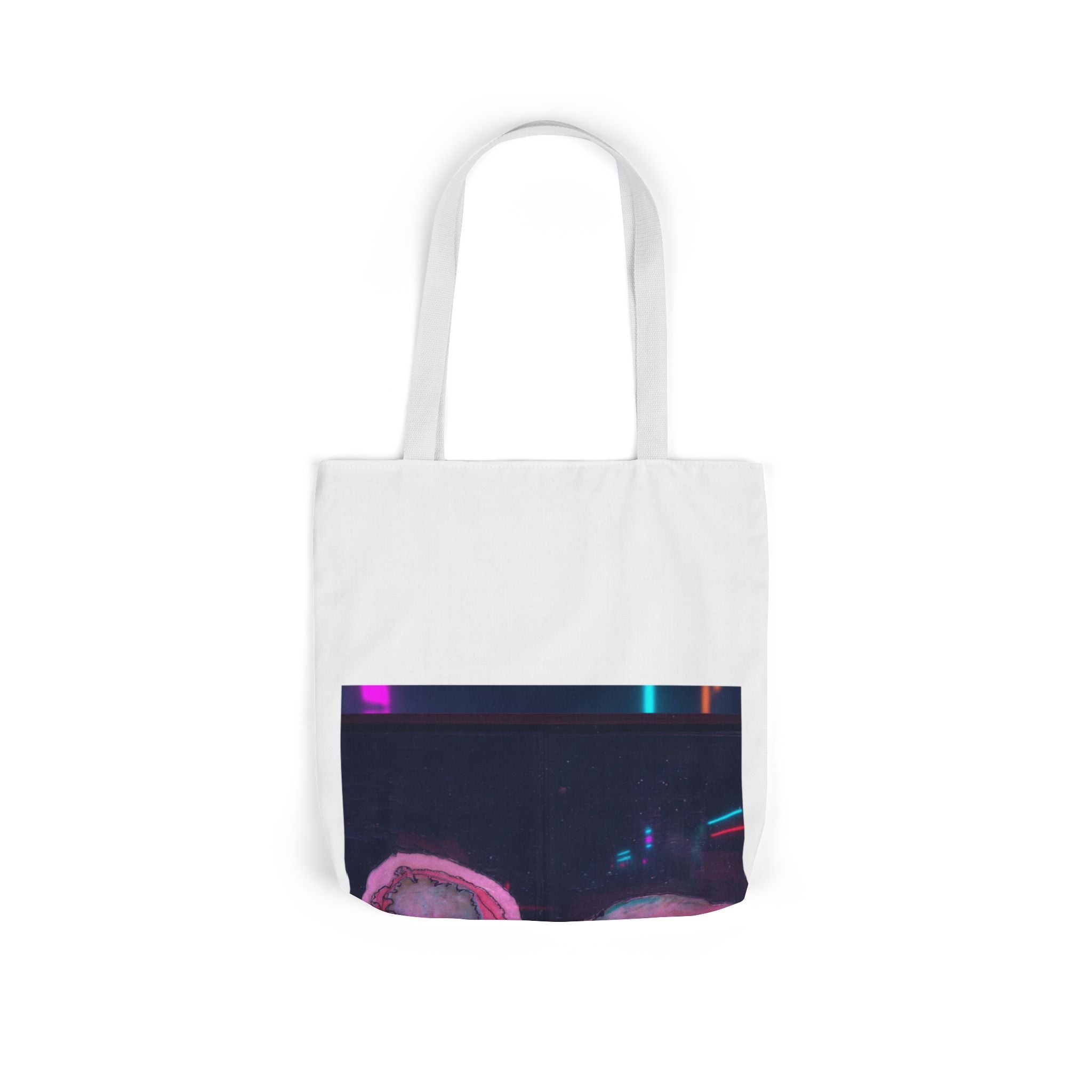 Neon Night Glow Agate Abstract Photo Canvas Tote Bag