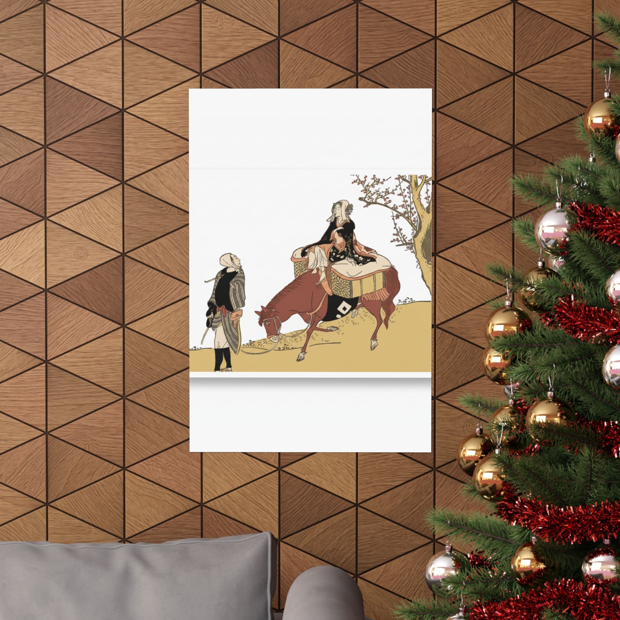 Ecommerce Main — Version Of Legend Of Michizane: Woman Riding Ox Which A Man Is Leading — Matte Poster