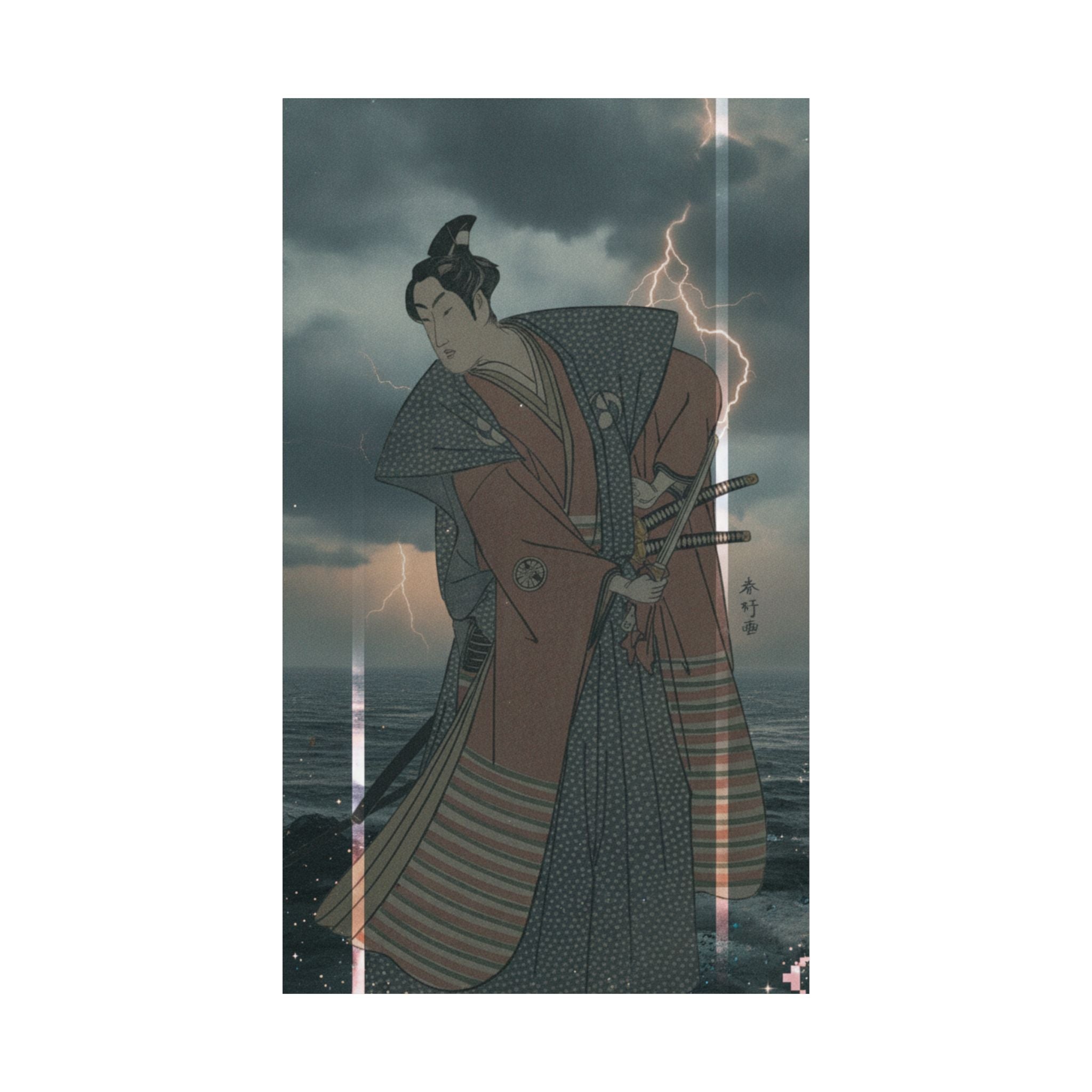 Dramatic Storm — The Third Segawa Kikunojo In The Role Of Oboshi Rikiya — Matte Poster