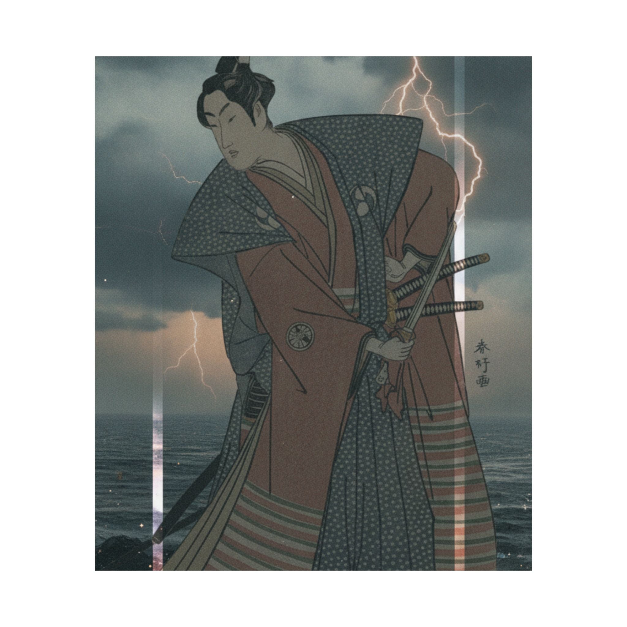 Dramatic Storm — The Third Segawa Kikunojo In The Role Of Oboshi Rikiya — Matte Poster