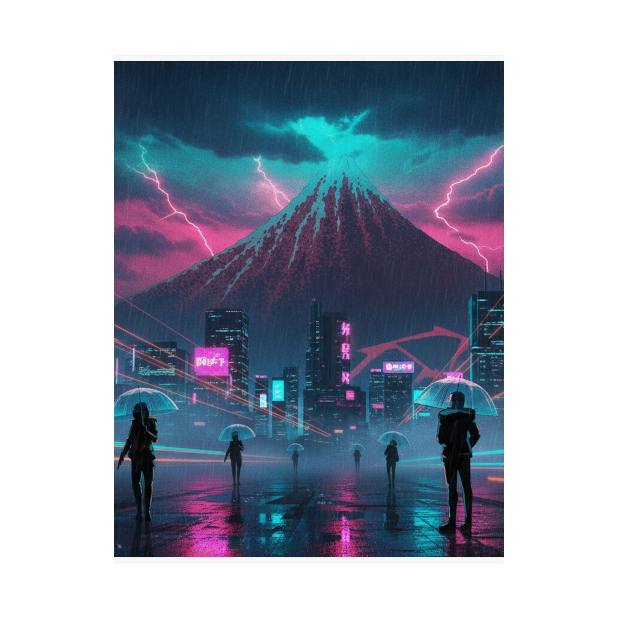 Neon Noir — Storm Below Mount Fuji (Sanka No Haku U), From The Series Thirty-Six Views Of Mo — Matte Poster