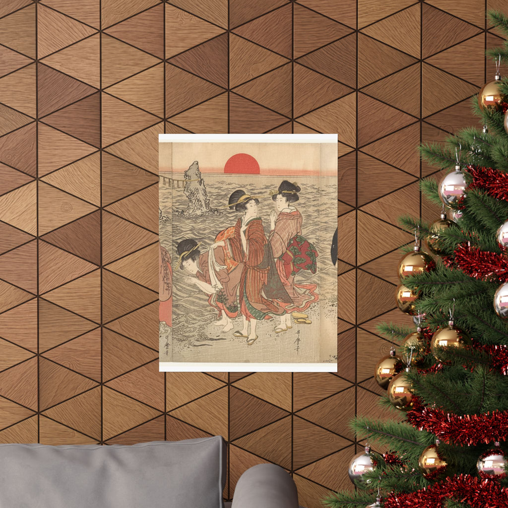 Ecommerce Main — Women Worshipping The Rising Sun Between The Twin Rocks At Ise — Matte Poster