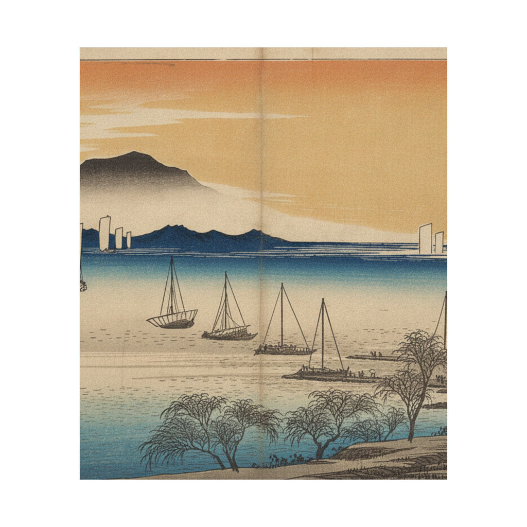 Affirmation — Sailing Boats Returning To Yabase, Lake Biwa — Matte Poster