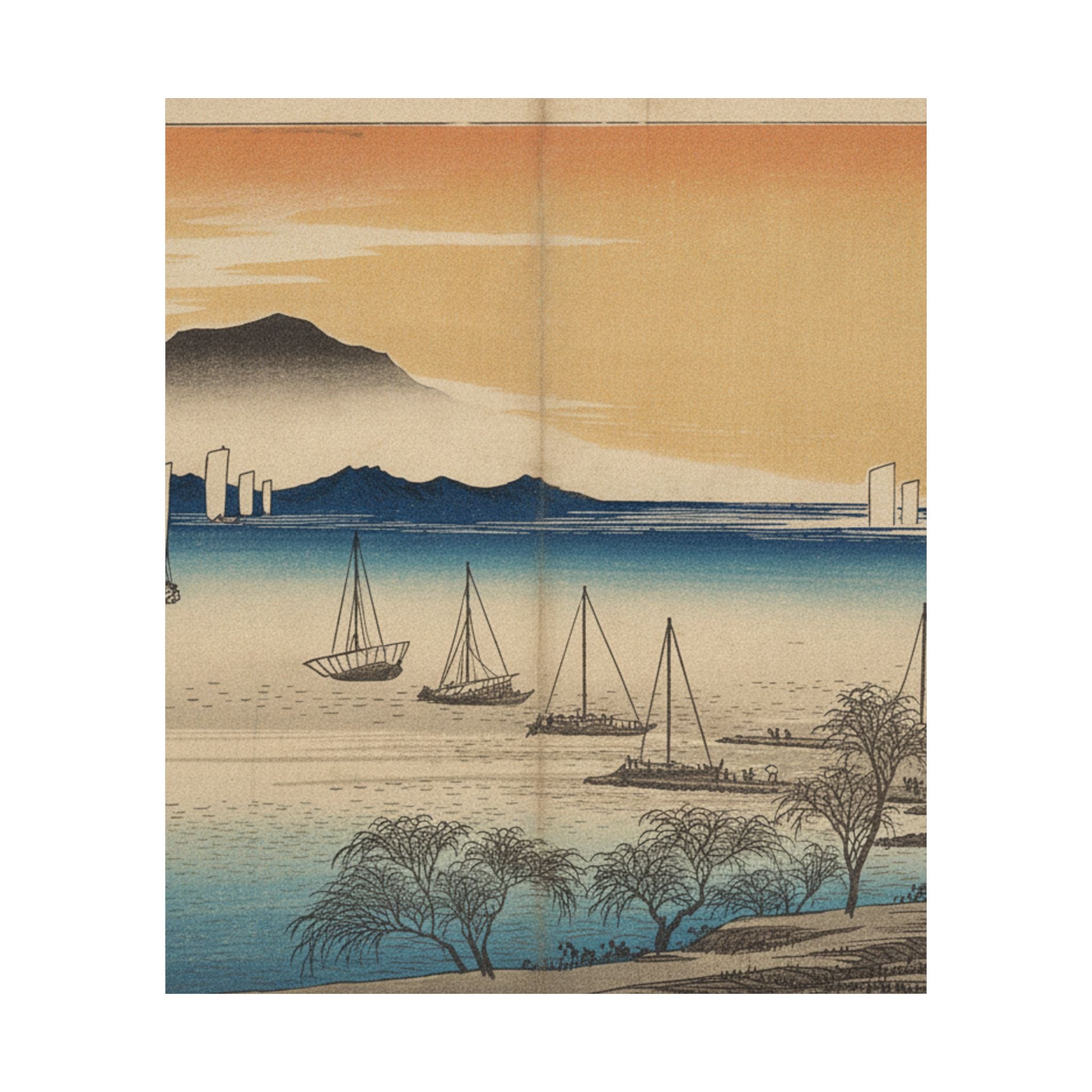 Affirmation — Sailing Boats Returning To Yabase, Lake Biwa — Matte Poster