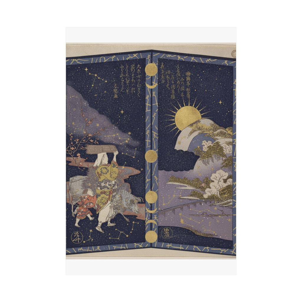 Celestial — Surimono In Shape Of Small Twofold Screen — Matte Poster