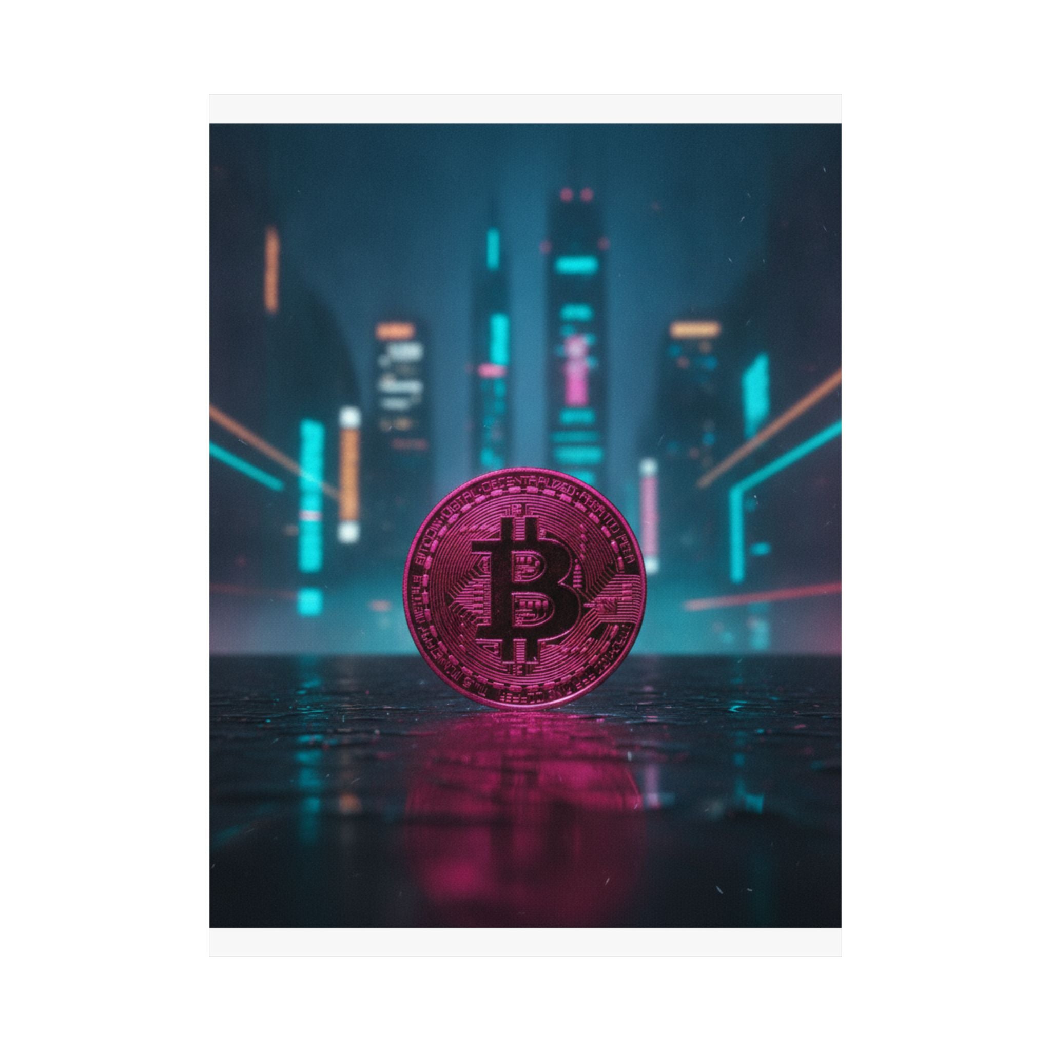 Neon Noir — Coin — Matte Poster