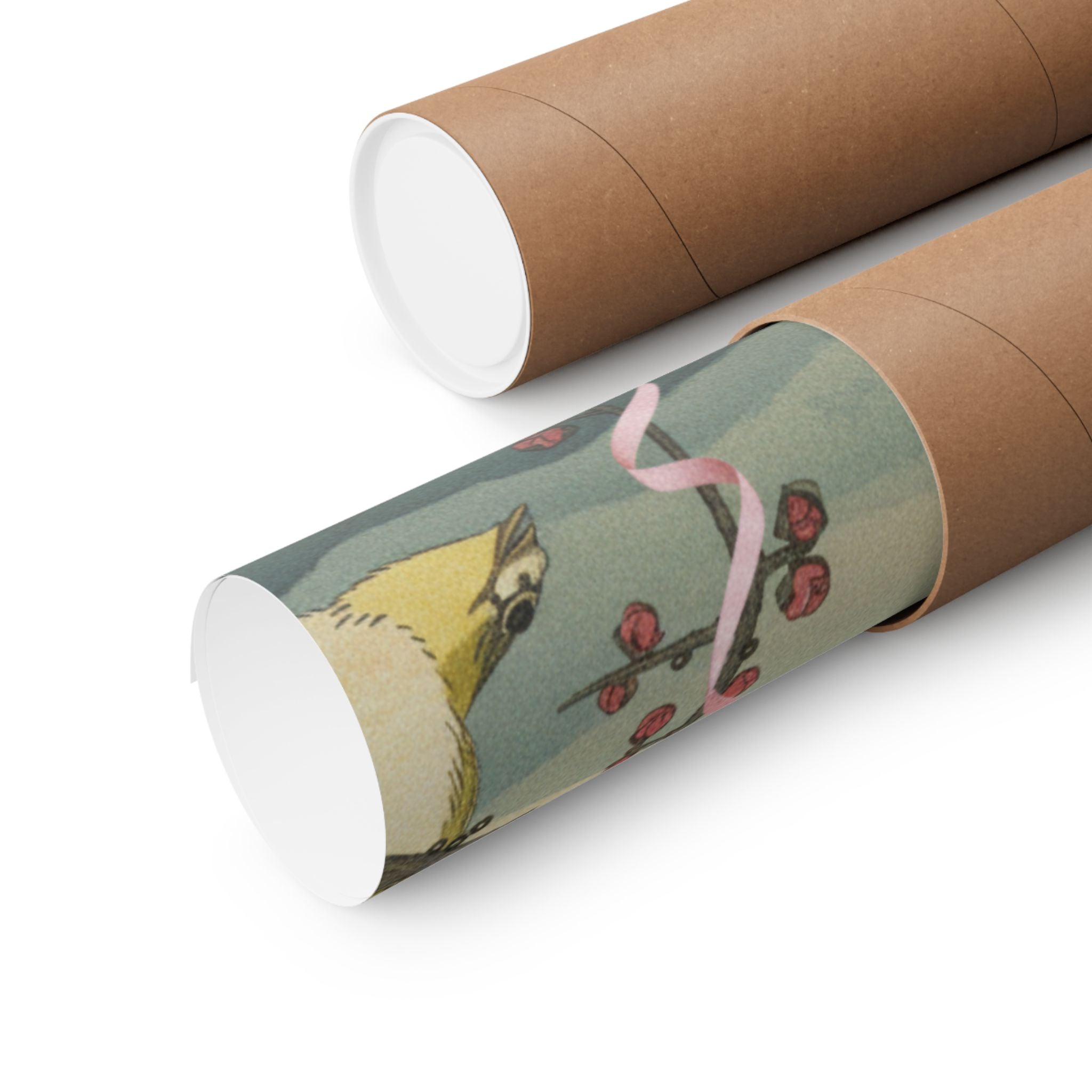 Scenic Nature — Bush Warbler On A Plum Branch (Ume Ni Uguisu) — Matte Poster
