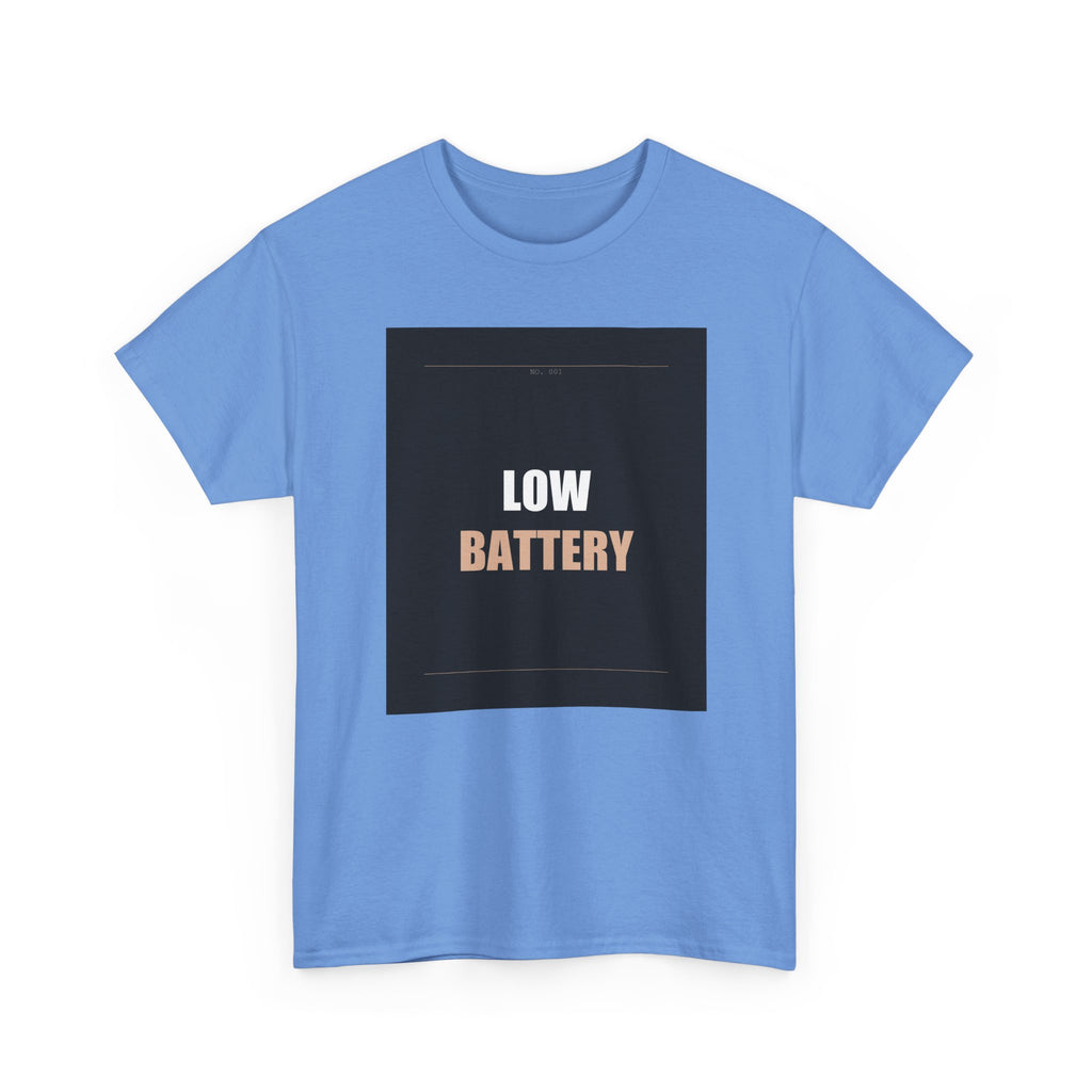 LOW BATTERY Charcoal Slogan Typography Graphic Tee