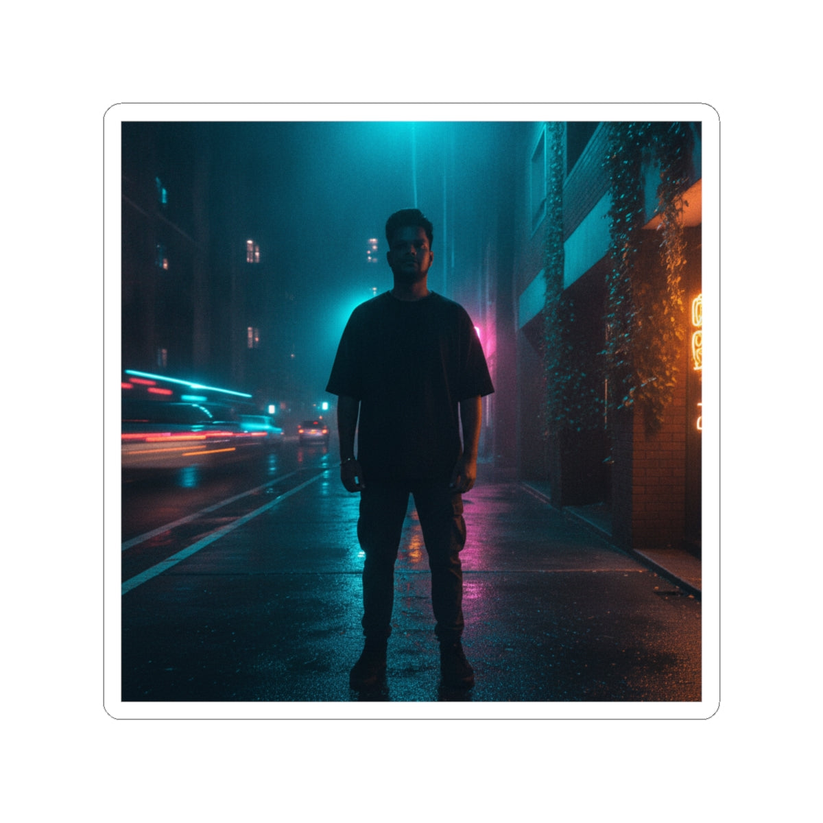 Neon Noir kiss-cut sticker — product view 8