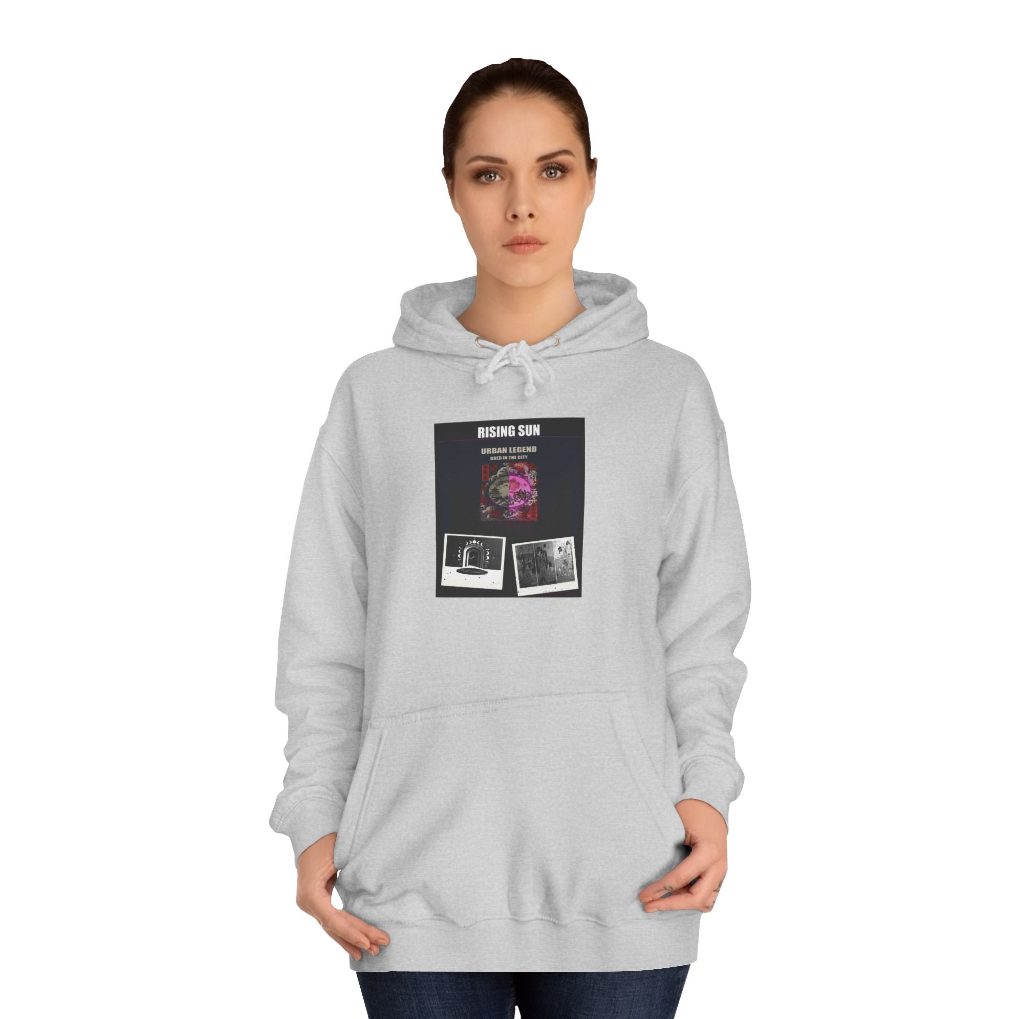 RISING SUN Magenta Night Poster Collage Hoodie