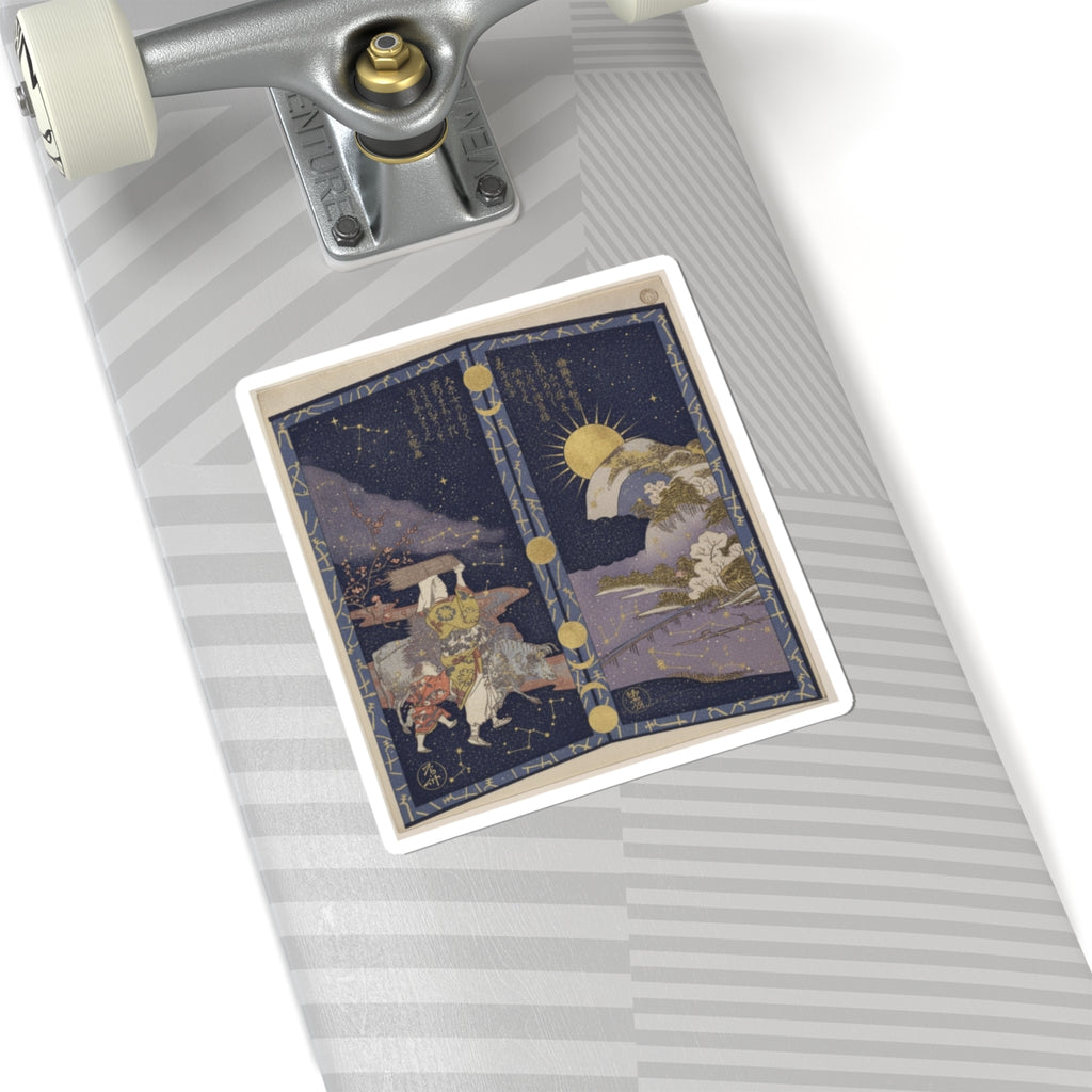 Celestial — Surimono In Shape Of Small Twofold Screen — Kiss-Cut Sticker