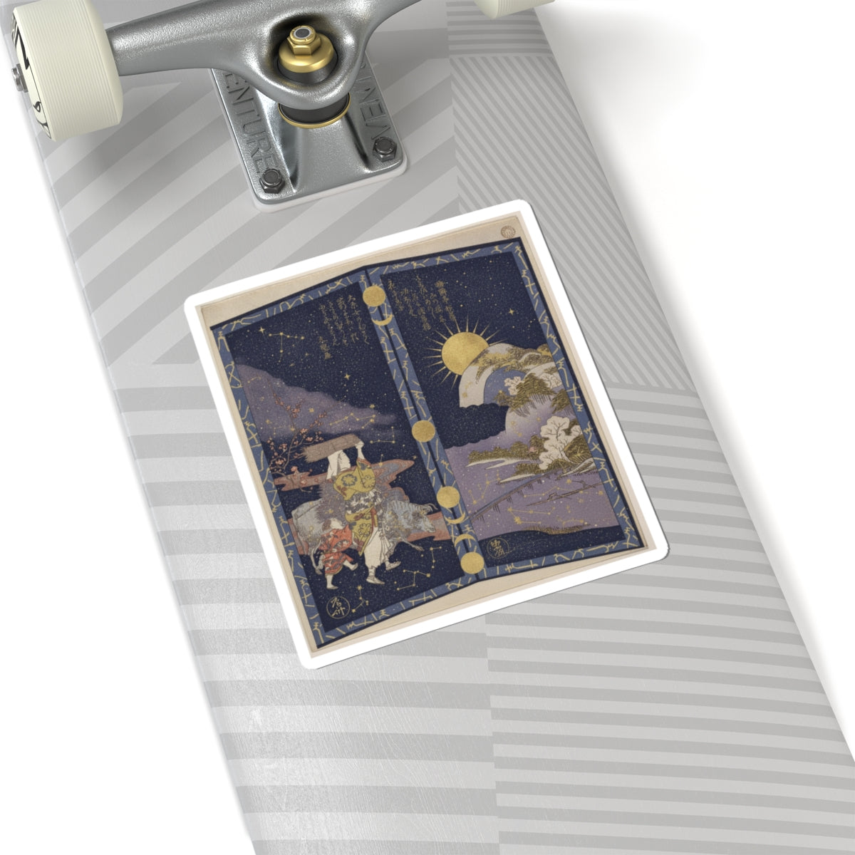 Celestial — Surimono In Shape Of Small Twofold Screen — Kiss-Cut Sticker