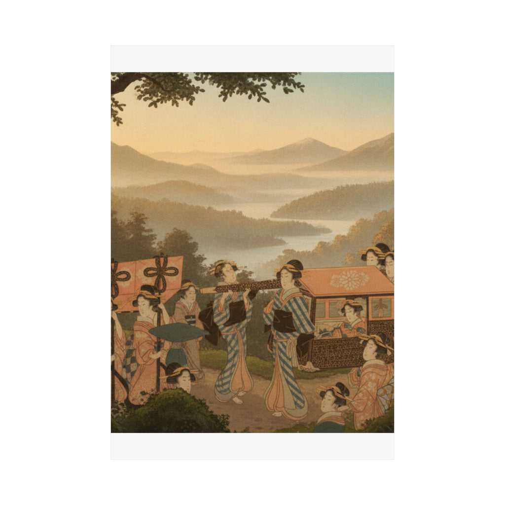 Scenic Nature — Promenade Of Famous Beauty Escorted By Many Female Attendants — Matte Poster