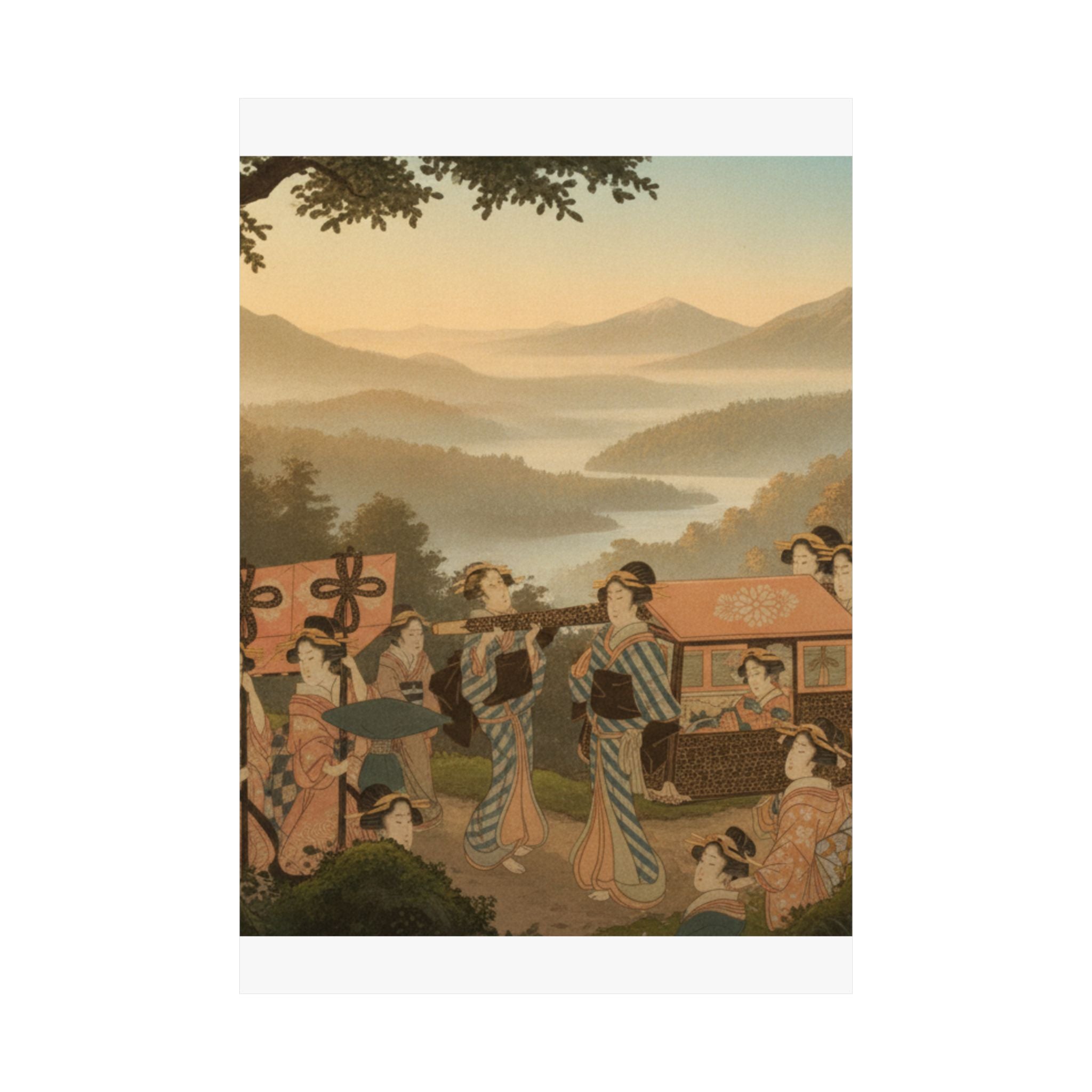 Scenic Nature — Promenade Of Famous Beauty Escorted By Many Female Attendants — Matte Poster