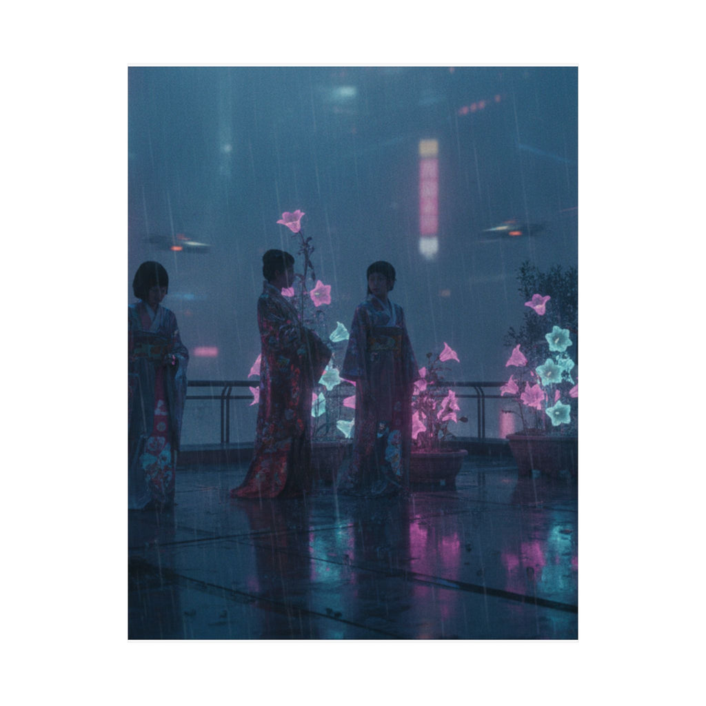 Neon Noir — Bellflowers (Asagao), From The Series Genji In Fashionable Modern Guise (Fūryū Y — Matte Poster
