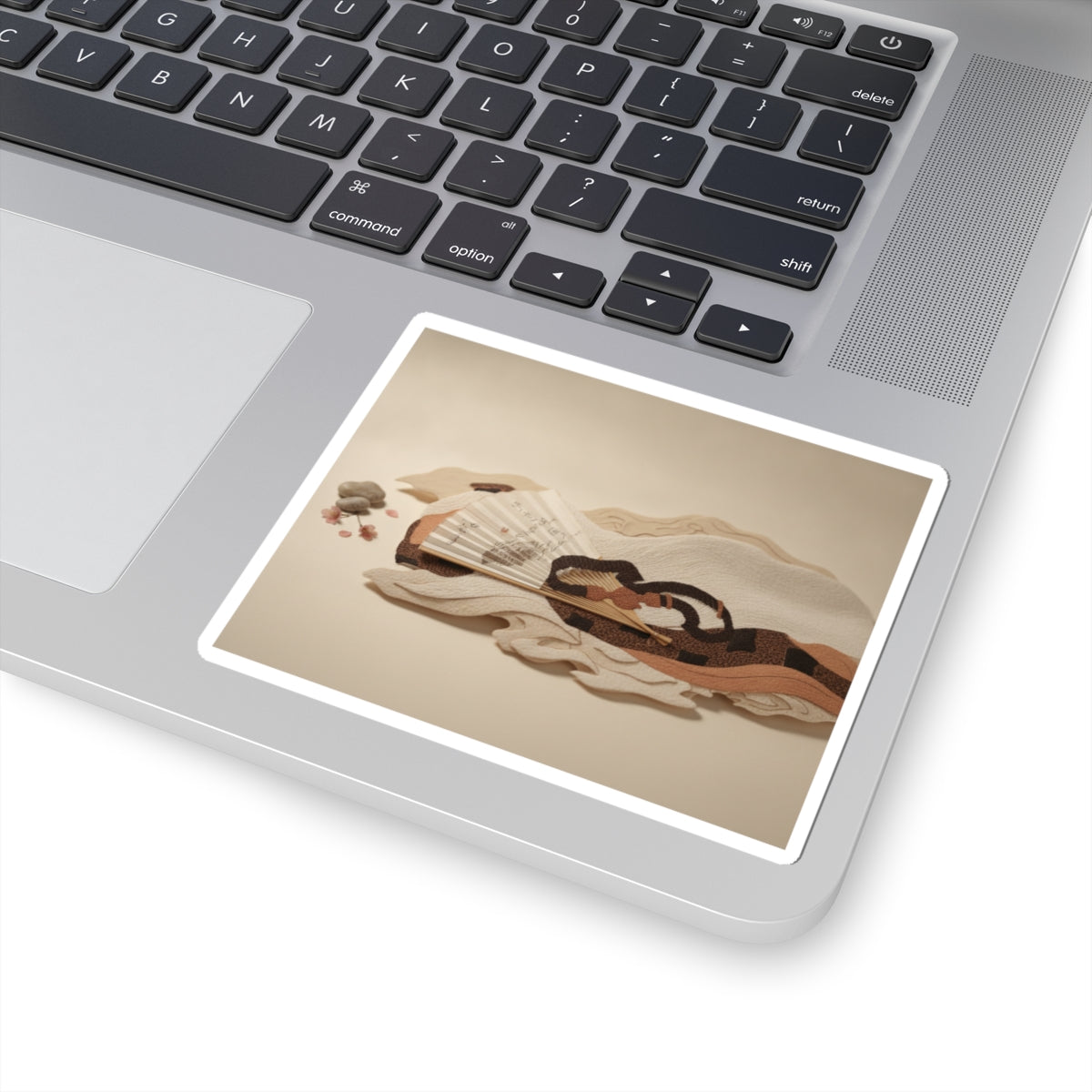 Product Marketing — Belt And Fan On A Piece Of Cloth — Kiss-Cut Sticker