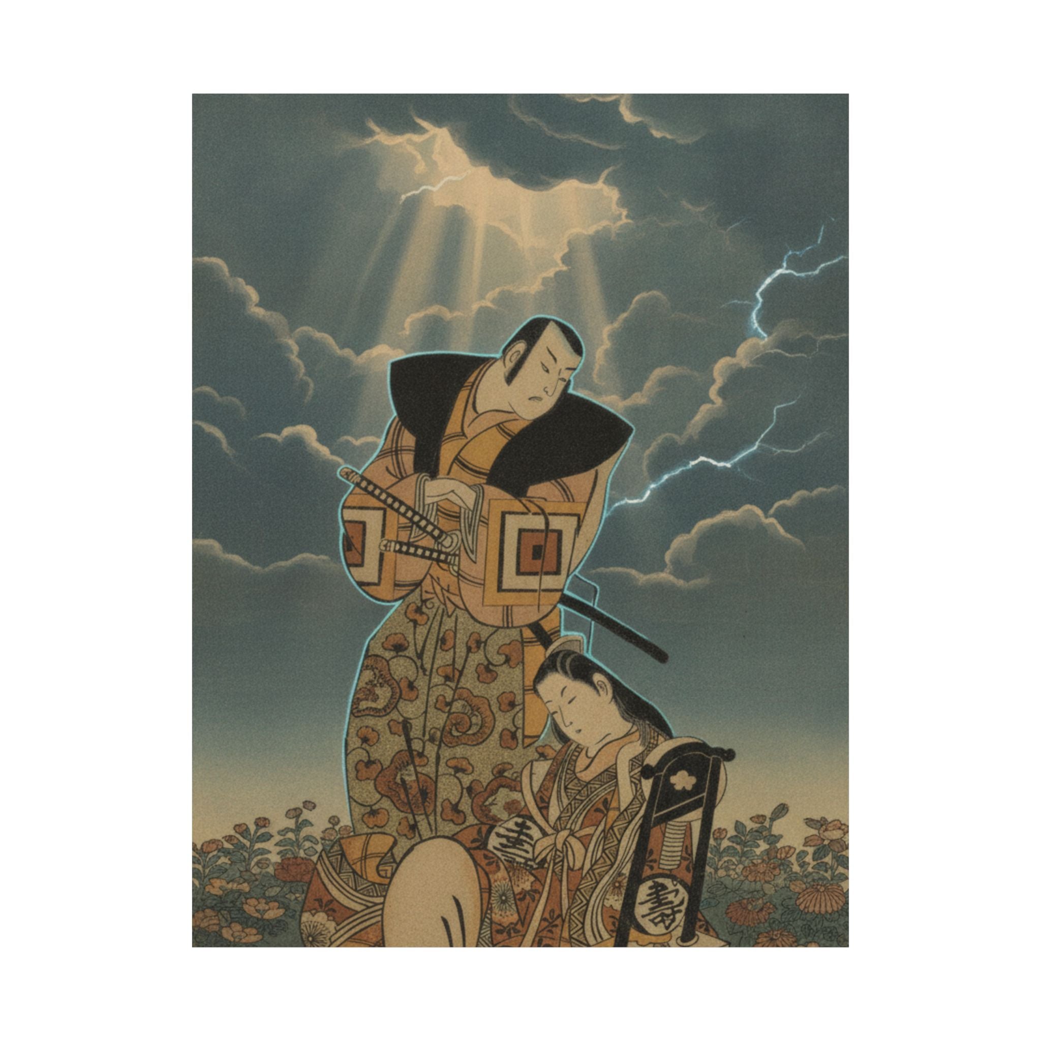 Dramatic Storm — The Actor, Ichikawa Danjuro I, 1660–1704 As A Woman In Unidentified Role — Matte Poster