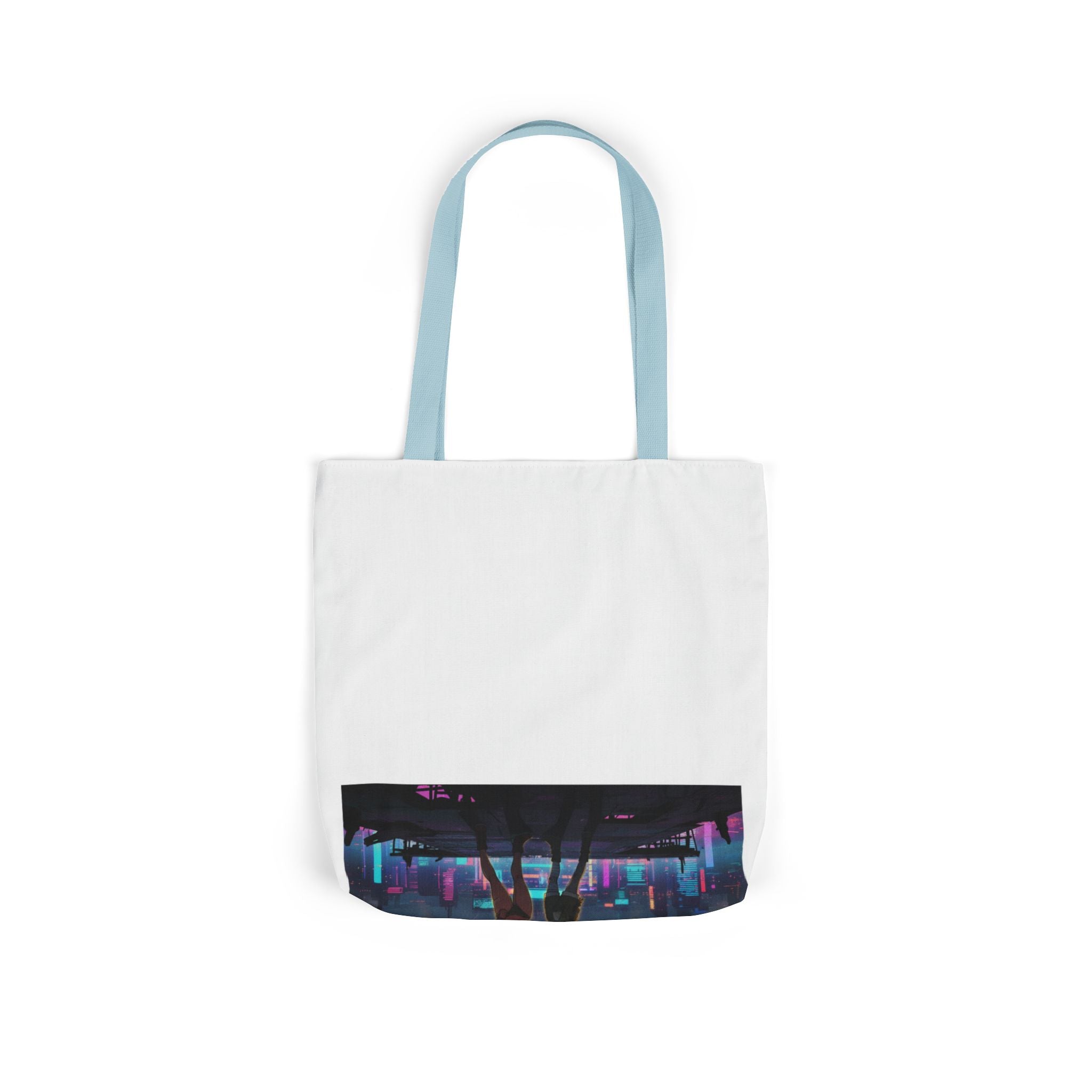 Anime Girls Under Lightning Storm Canvas Tote Bag