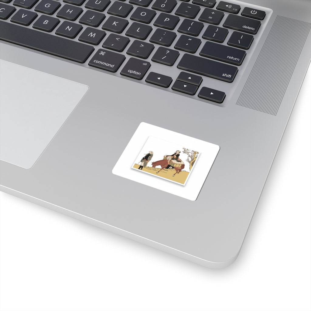 Ecommerce Main — Version Of Legend Of Michizane: Woman Riding Ox Which A Man Is Leading — Kiss-Cut Sticker
