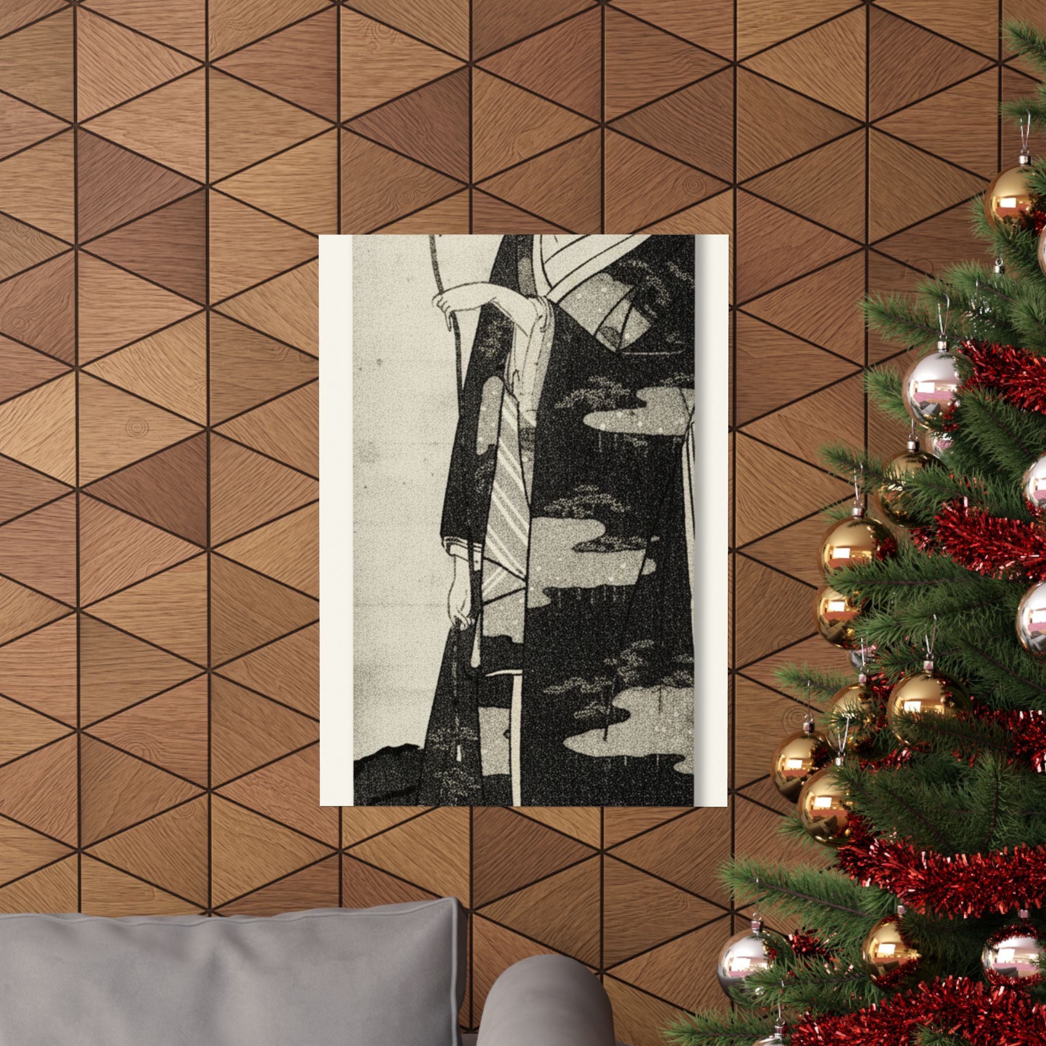 Ecommerce Main — A Woman Playing With A Monkey Which Has Climbed A Tree — Matte Poster