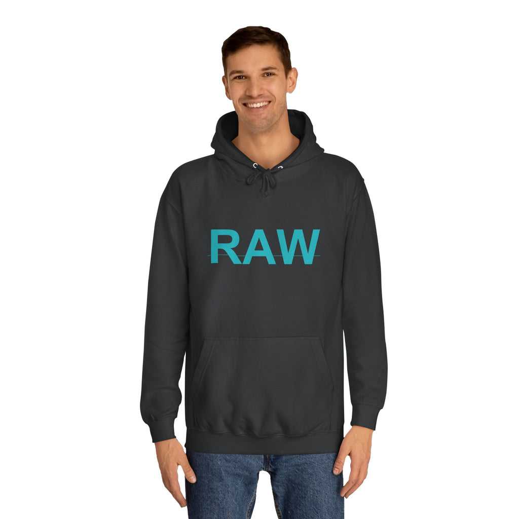 RAW Teal Capital Letter Minimalist Statement Hoodie